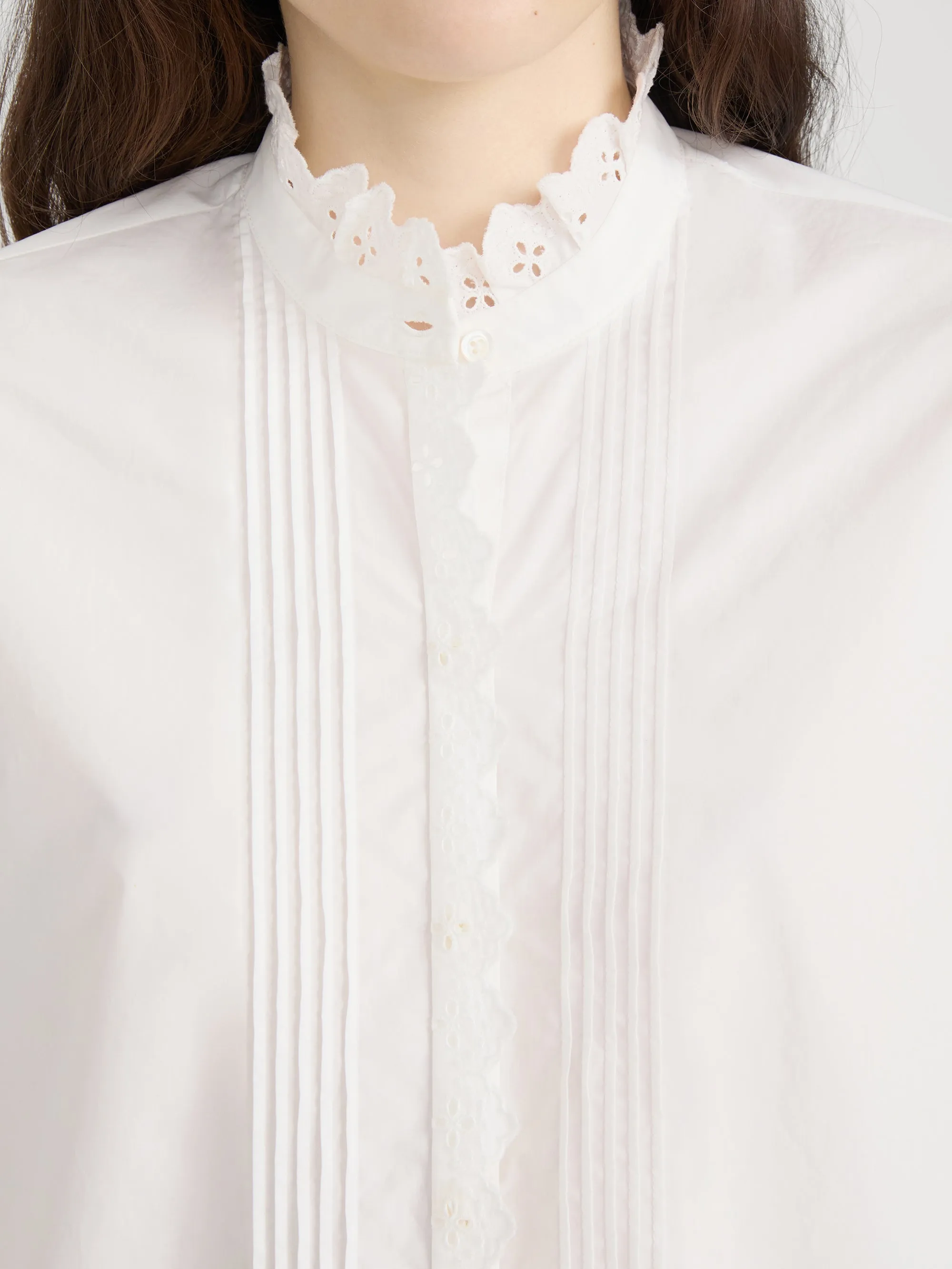 The Keepsake Pintuck Blouse -- White sold by Frame Denim product image thumbnail 5