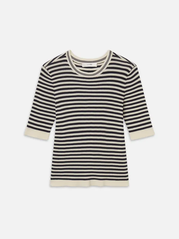 The Cruise Sweater -- Cream Multi made by Frame Denim