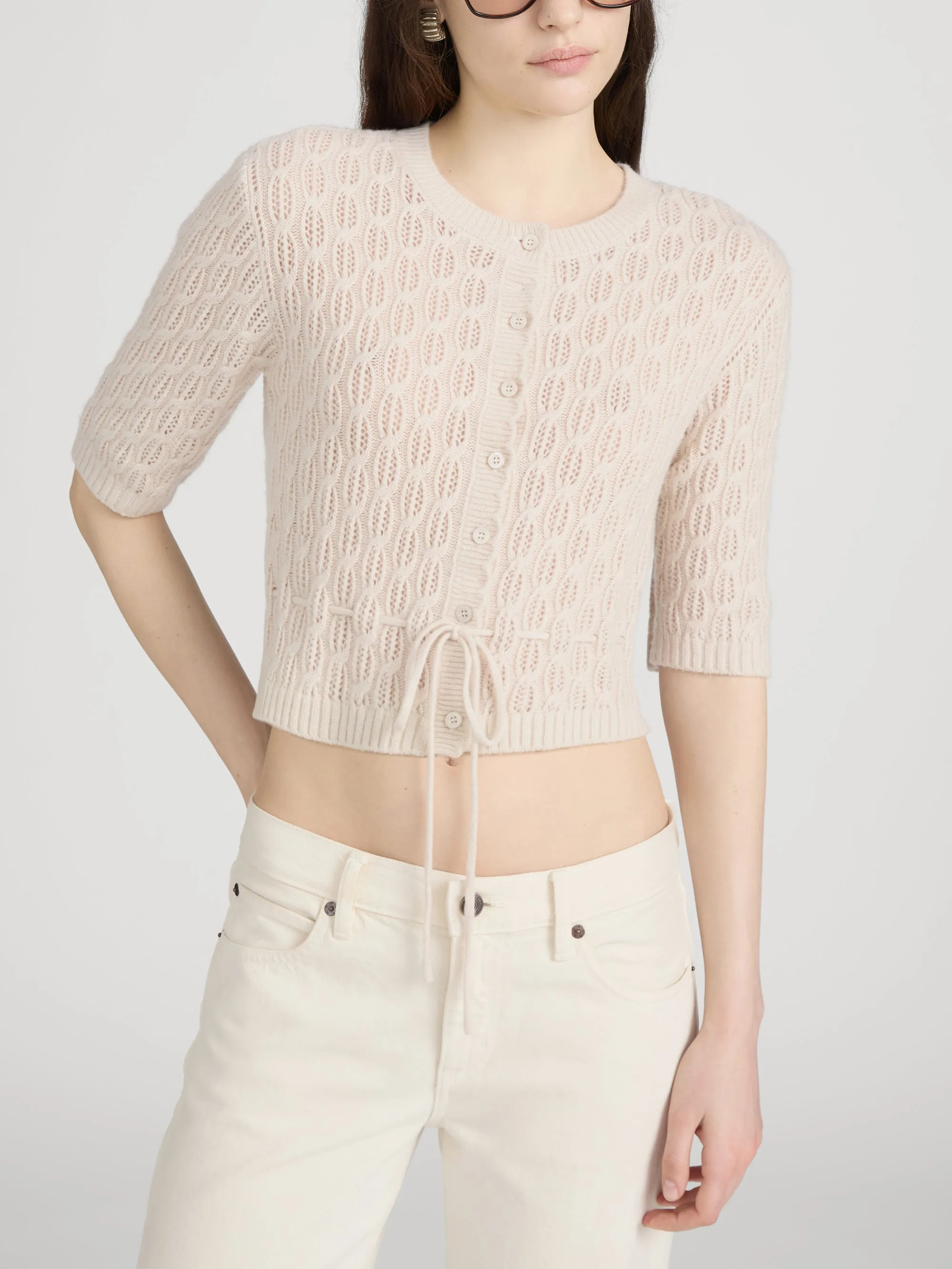 The Clover Cardi -- Oatmeal Heather sold by Frame Denim product image thumbnail 3