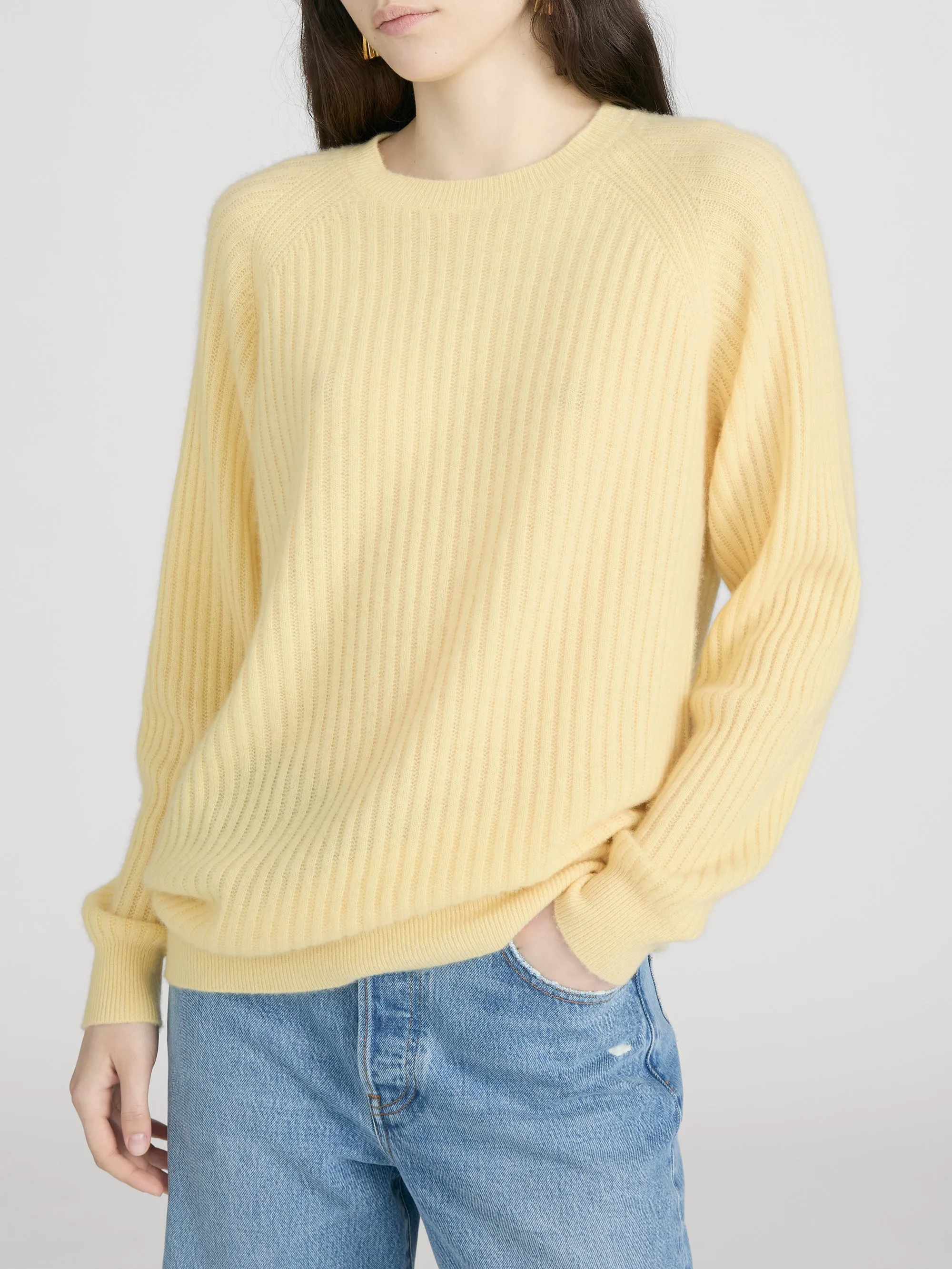 The Cashmere Sunbeam Sweater -- Canary sold by Frame Denim product image thumbnail 4