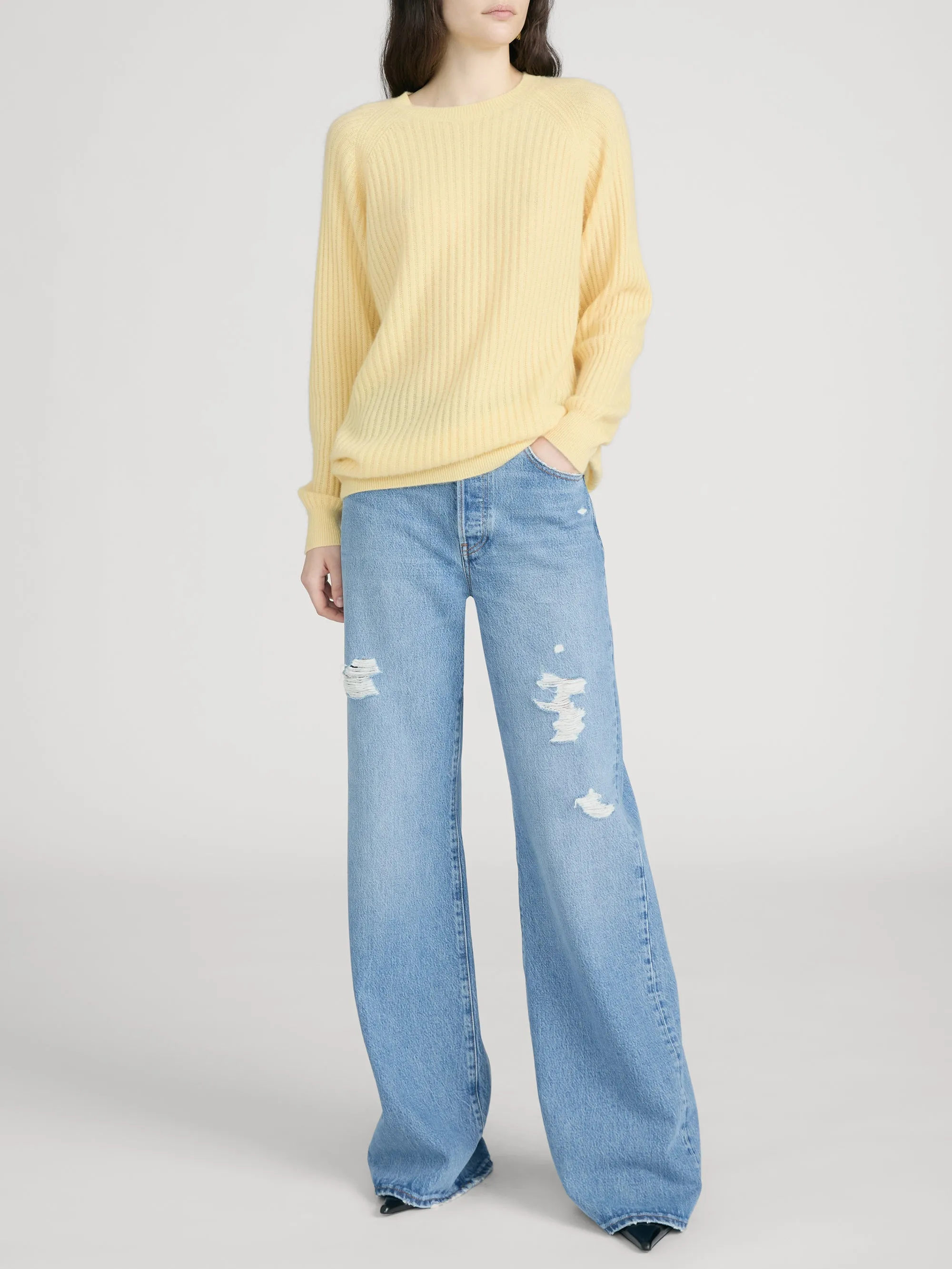 The Cashmere Sunbeam Sweater -- Canary sold by Frame Denim product image thumbnail 2