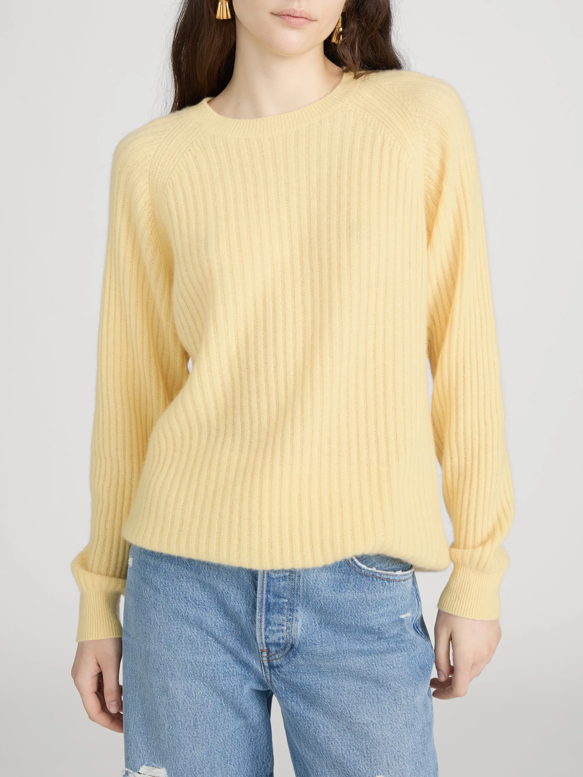 The Cashmere Sunbeam Sweater -- Canary sold by Frame Denim product image thumbnail 3