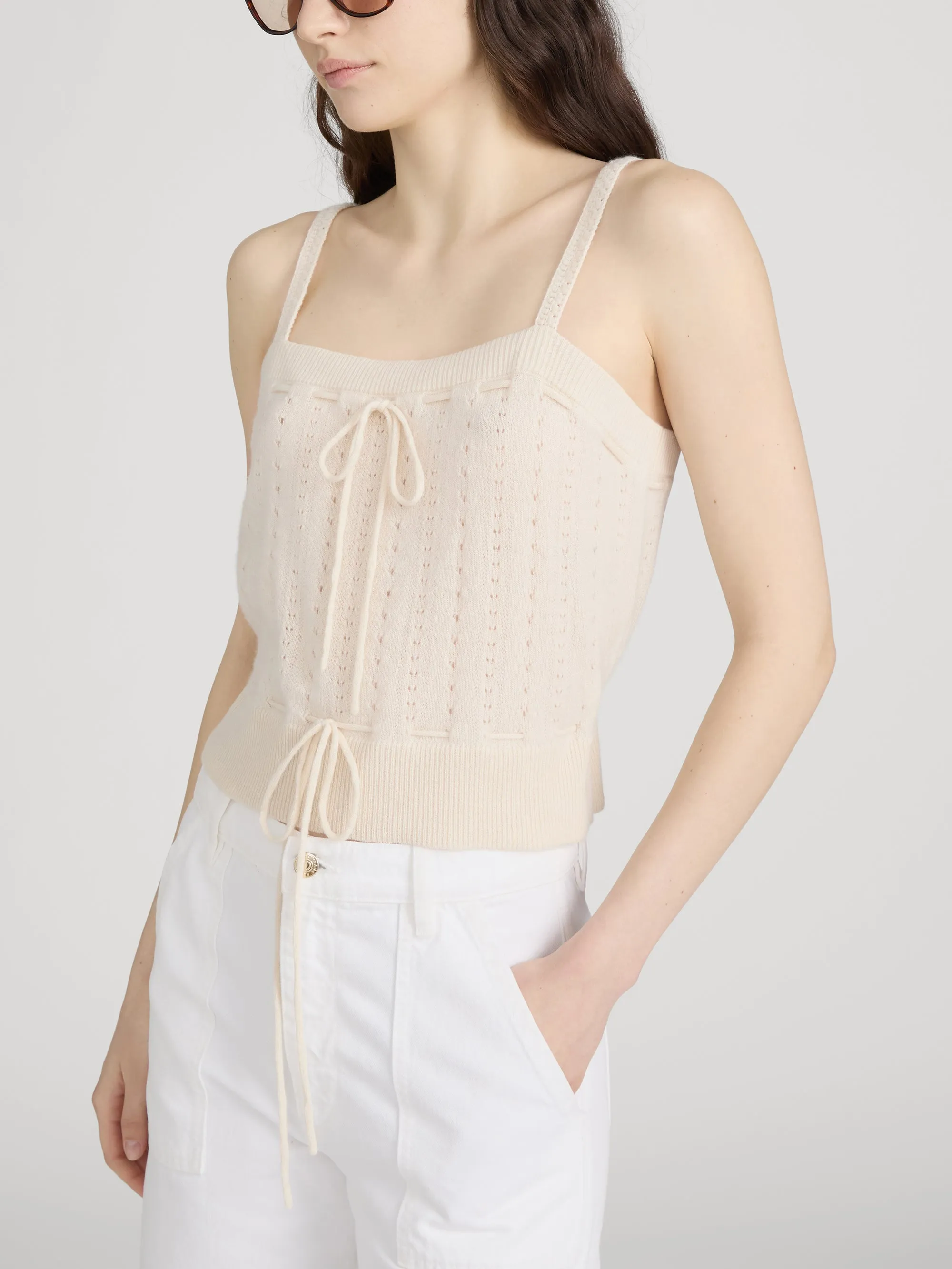 The Cashmere Charm Tank -- Cream sold by Frame Denim product image thumbnail 4