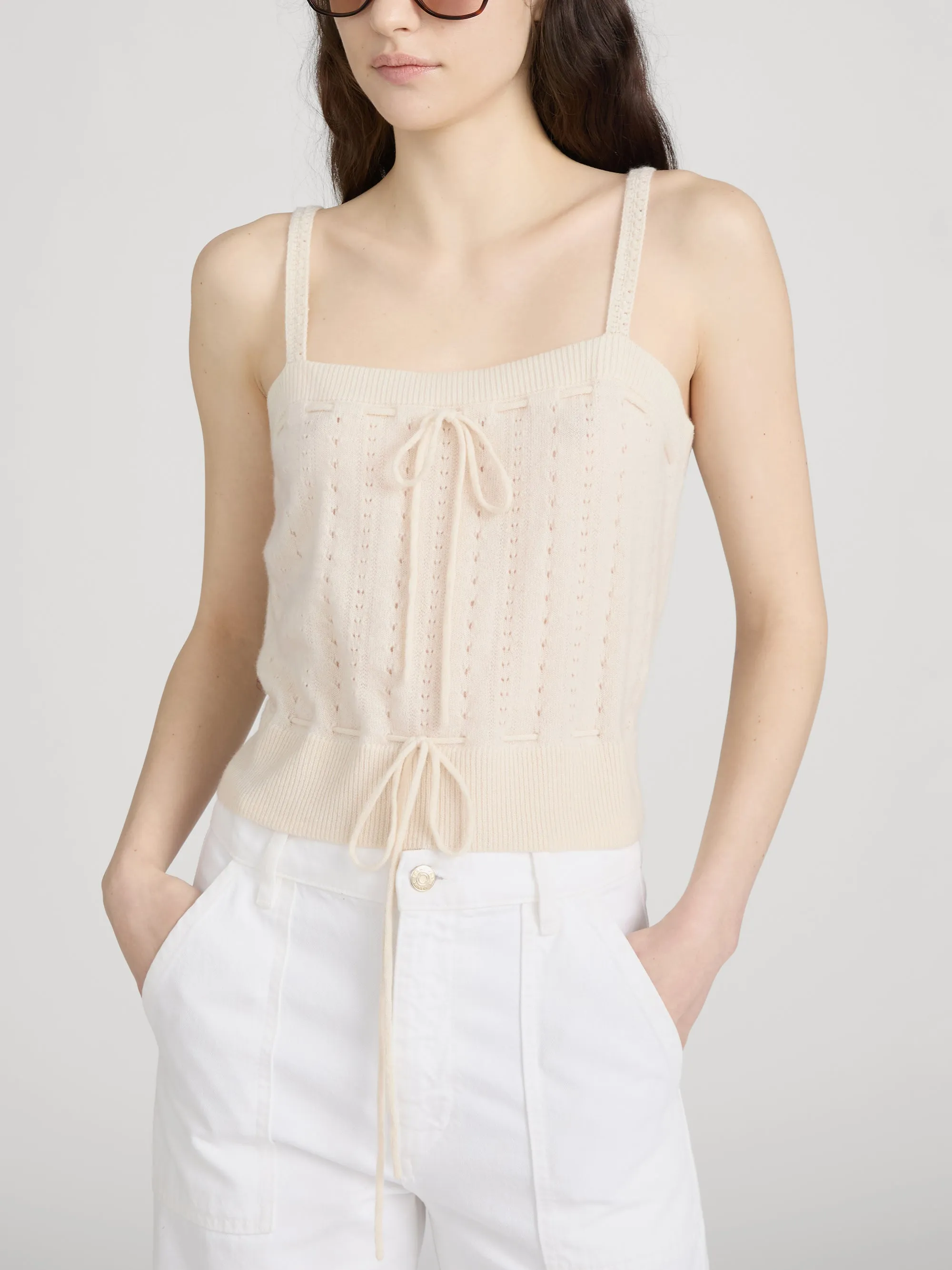 The Cashmere Charm Tank -- Cream sold by Frame Denim product image thumbnail 3