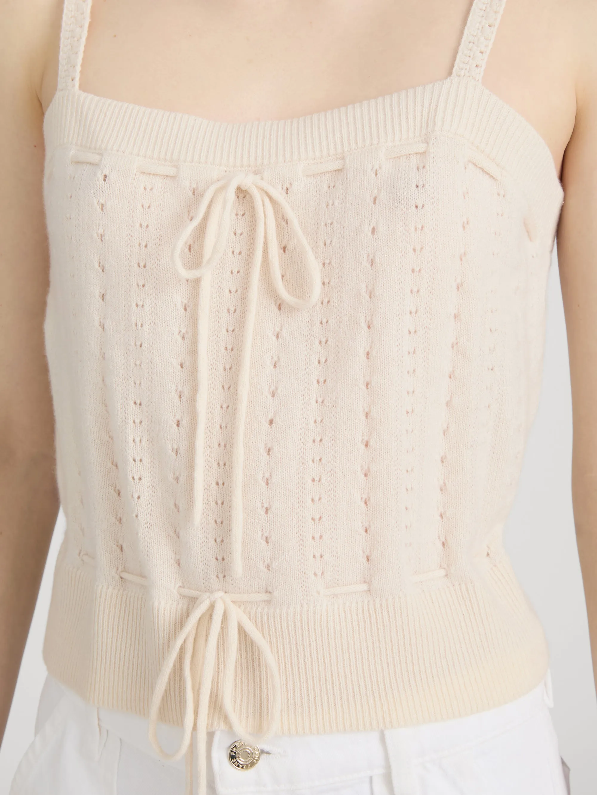 The Cashmere Charm Tank -- Cream sold by Frame Denim product image thumbnail 5