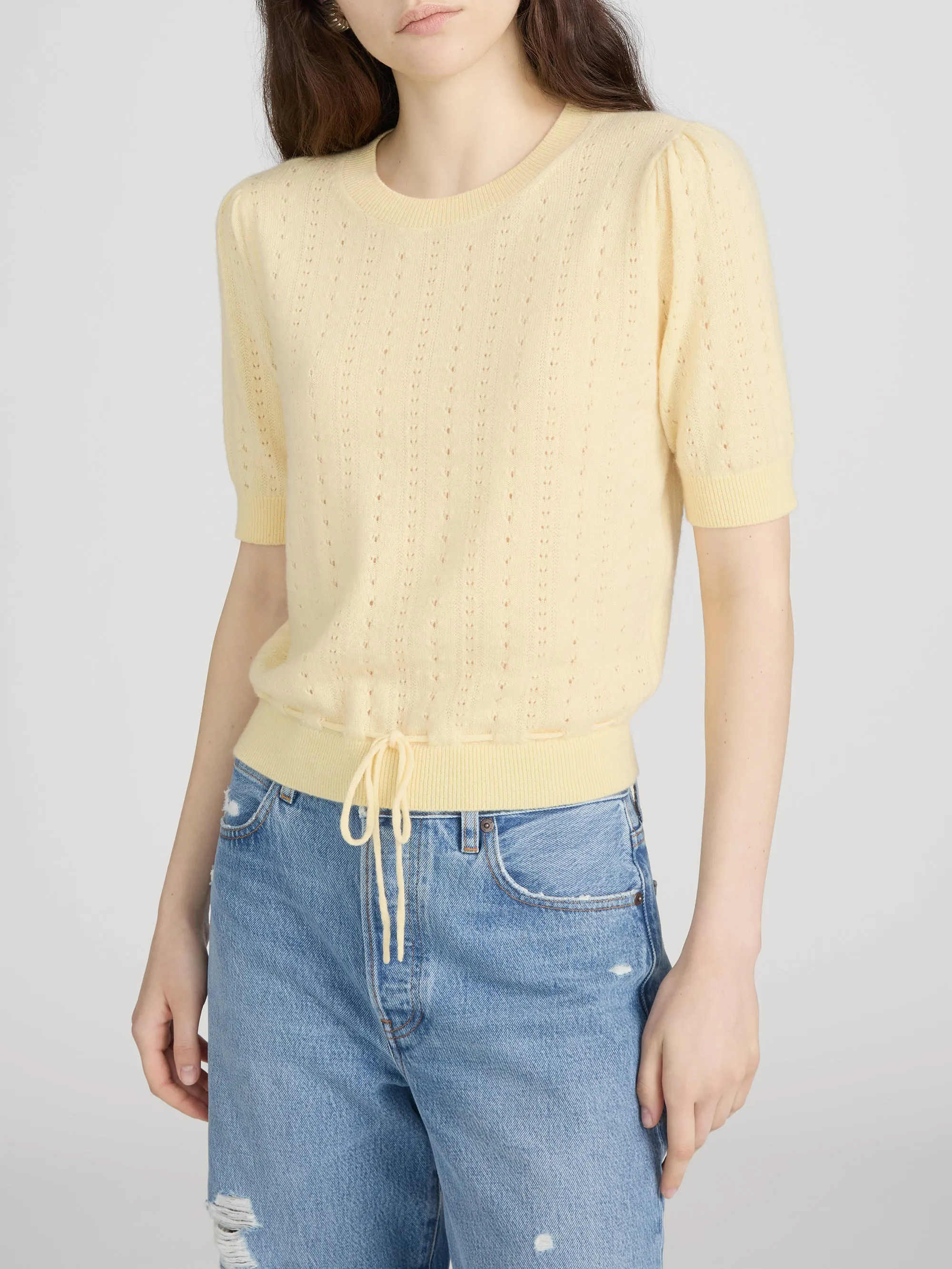 The Cashmere Charm Sweater -- Canary sold by Frame Denim product image thumbnail 4