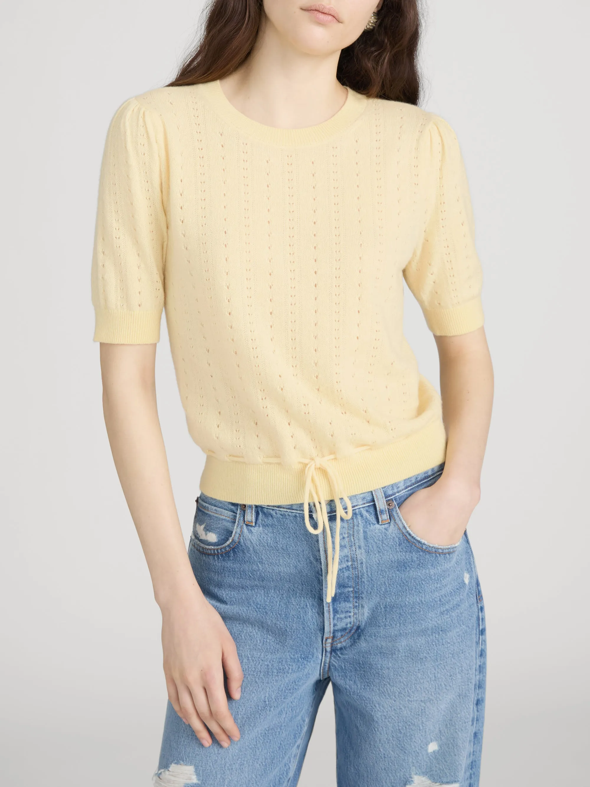 The Cashmere Charm Sweater -- Canary sold by Frame Denim product image thumbnail 3