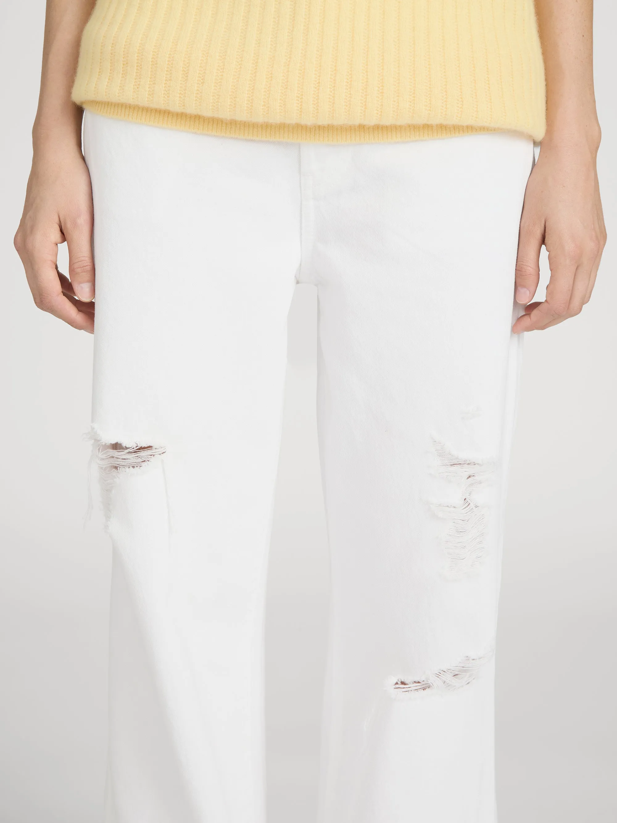 The Pixie Loose -- White Destruct sold by Frame Denim product image thumbnail 5