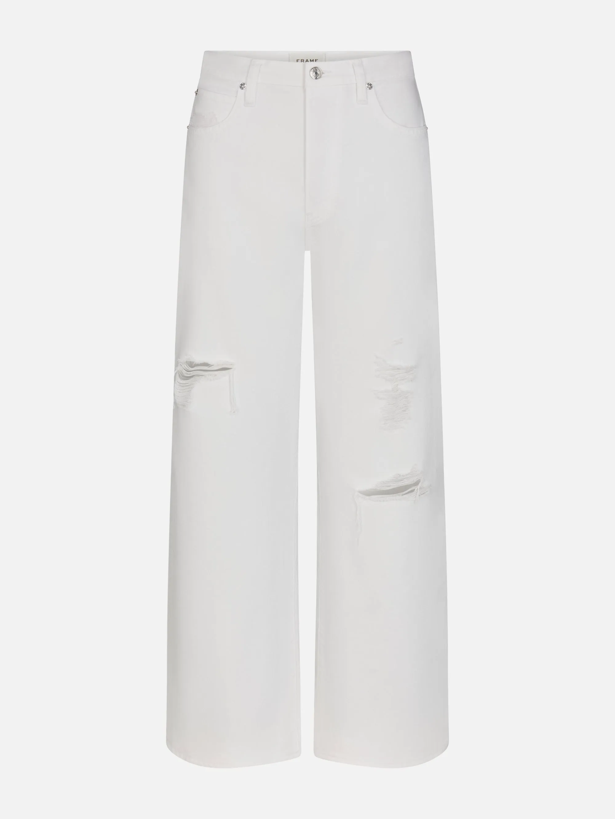 The Pixie Loose -- White Destruct sold by Frame Denim