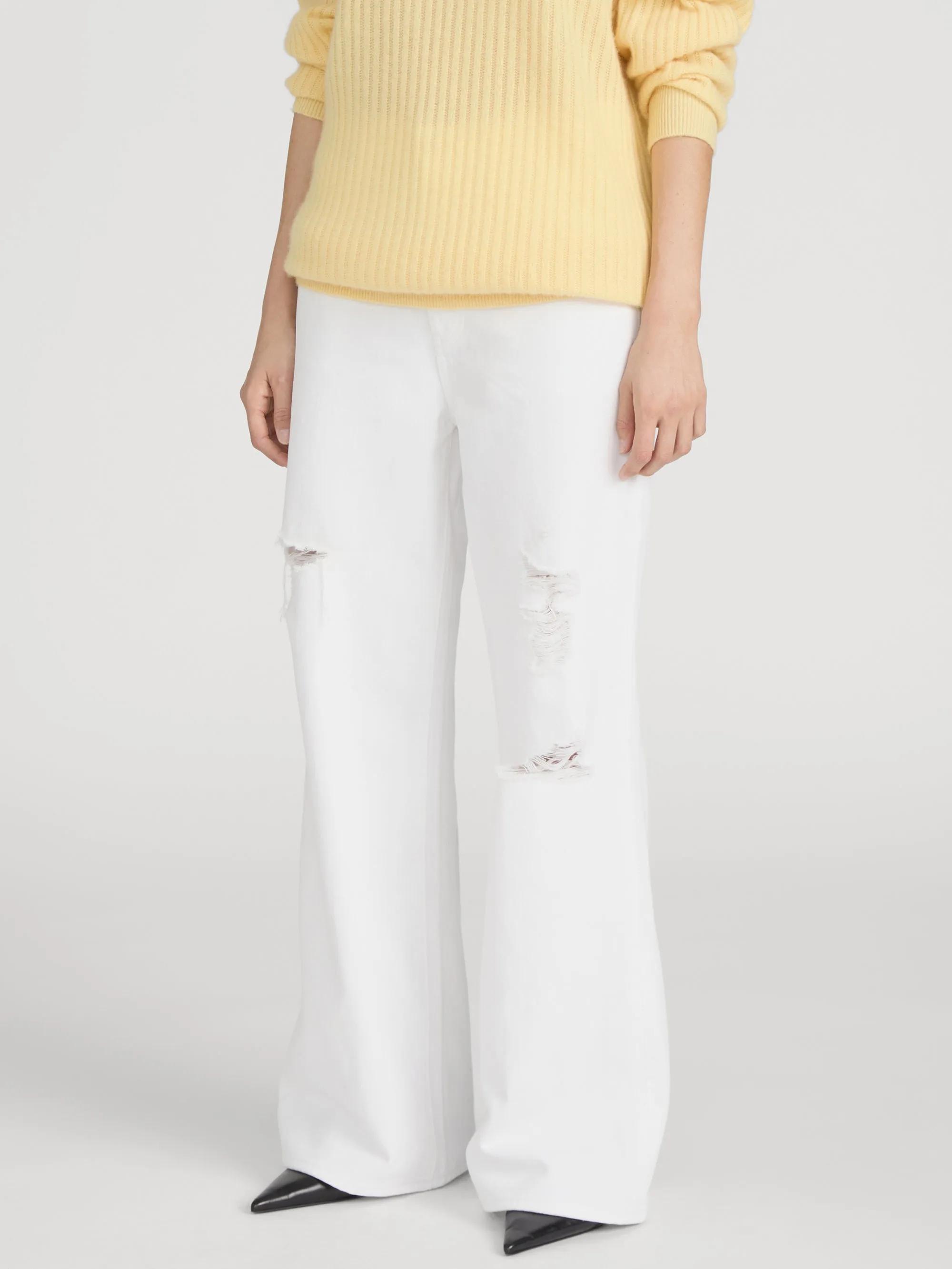 The Pixie Loose -- White Destruct sold by Frame Denim product image thumbnail 4