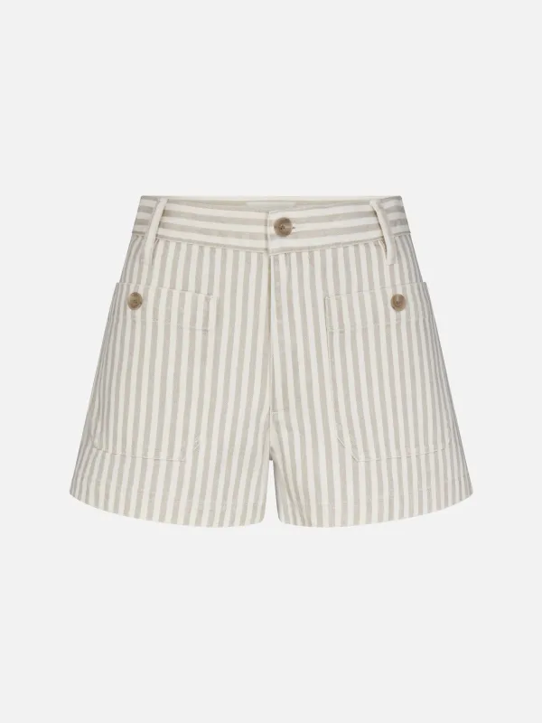 The Cruise Short -- Flax Stripe made by Frame Denim