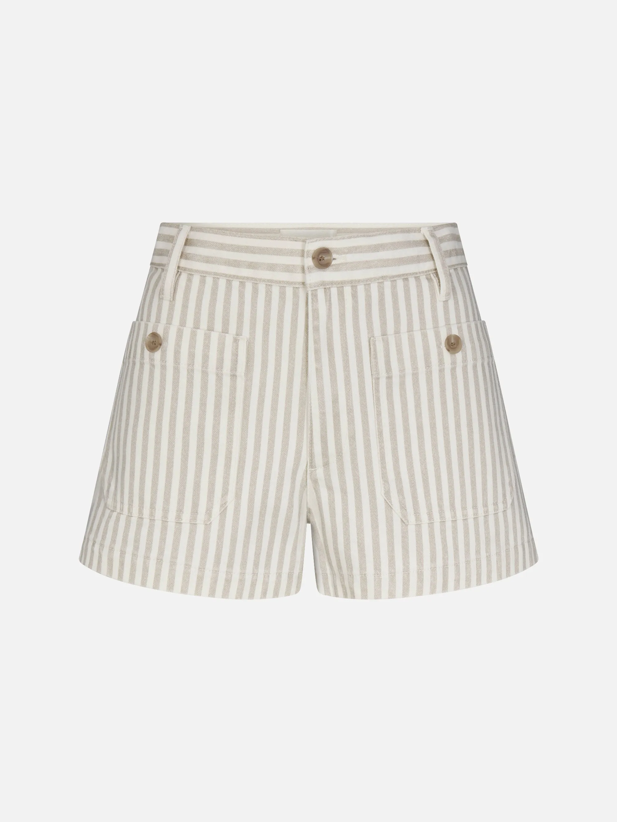 The Cruise Short -- Flax Stripe sold by Frame Denim