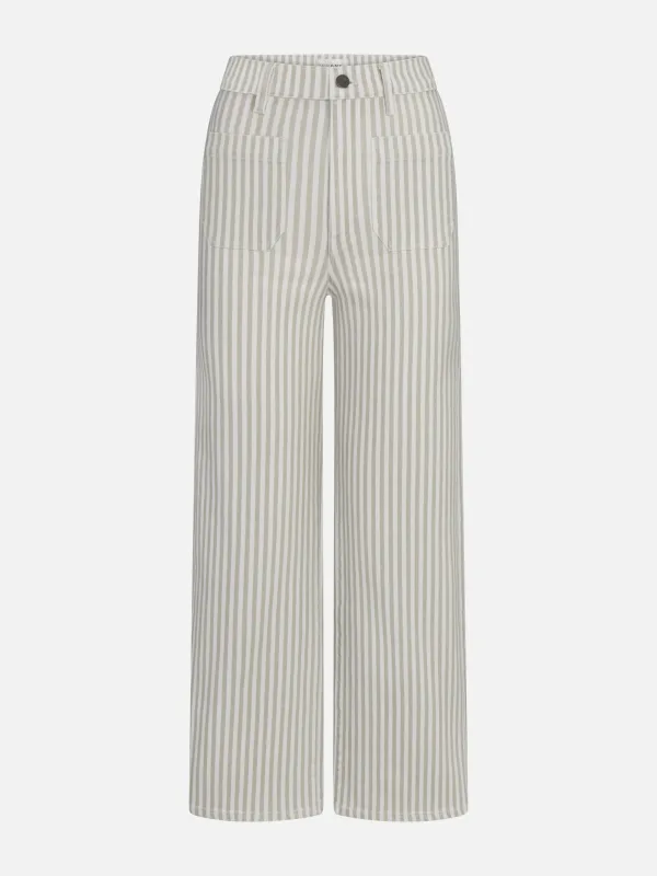 The Anchor Pant -- Flax Stripe made by Frame Denim