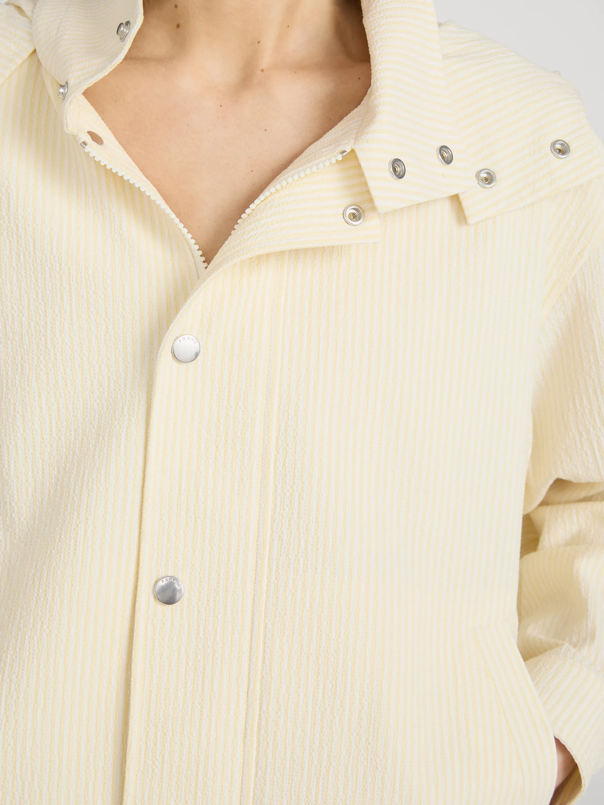 The Seersucker Track Jacket -- Lemon Multi sold by Frame Denim product image thumbnail 5