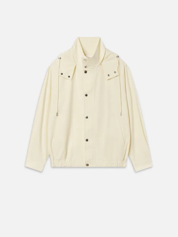The Seersucker Track Jacket -- Lemon Multi made by Frame Denim