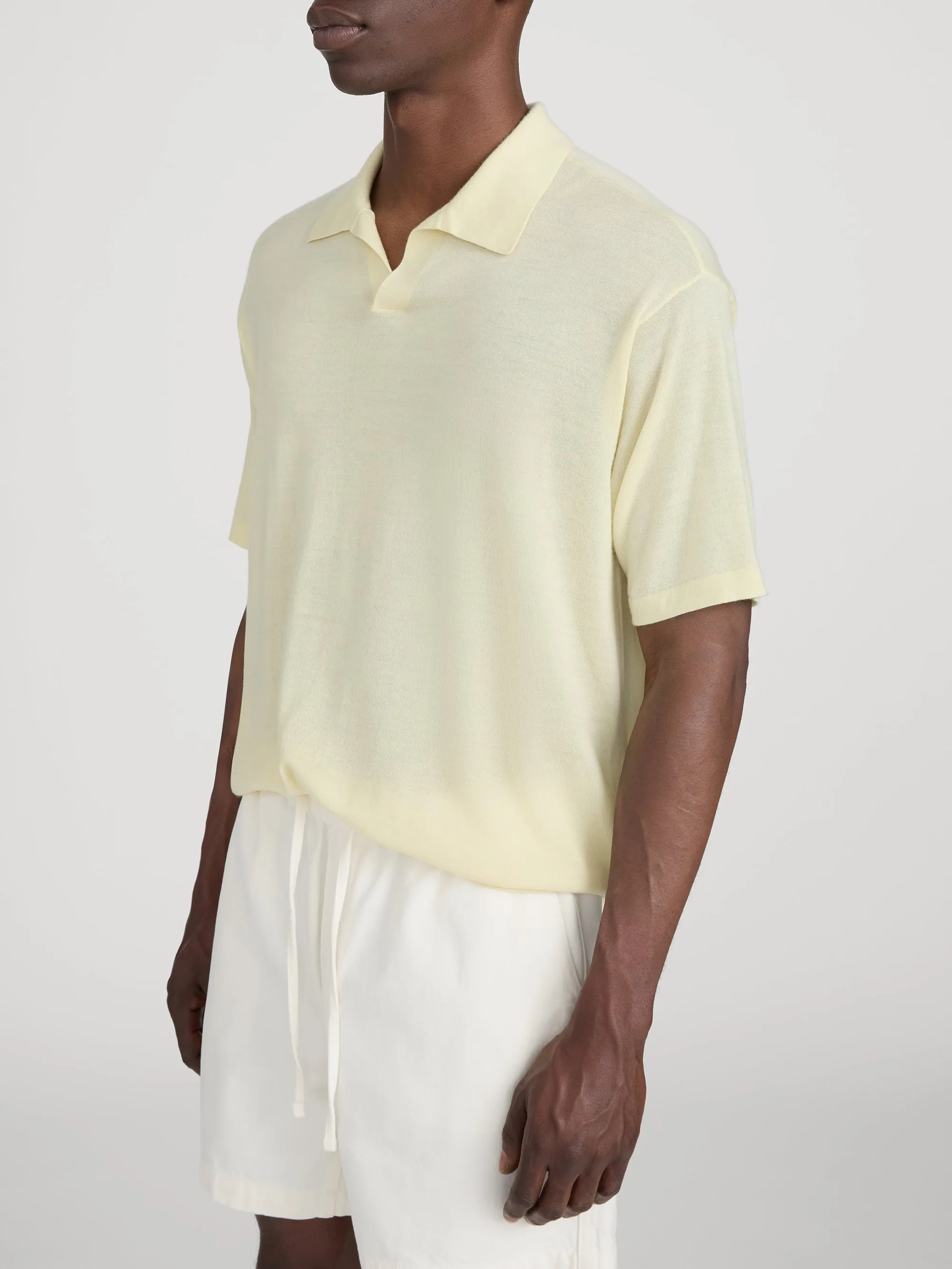 Superfine Polo Sweater -- Pale Yellow sold by Frame Denim product image thumbnail 4