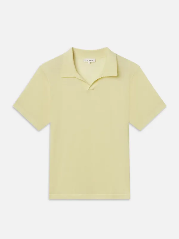 Superfine Polo Sweater -- Pale Yellow made by Frame Denim