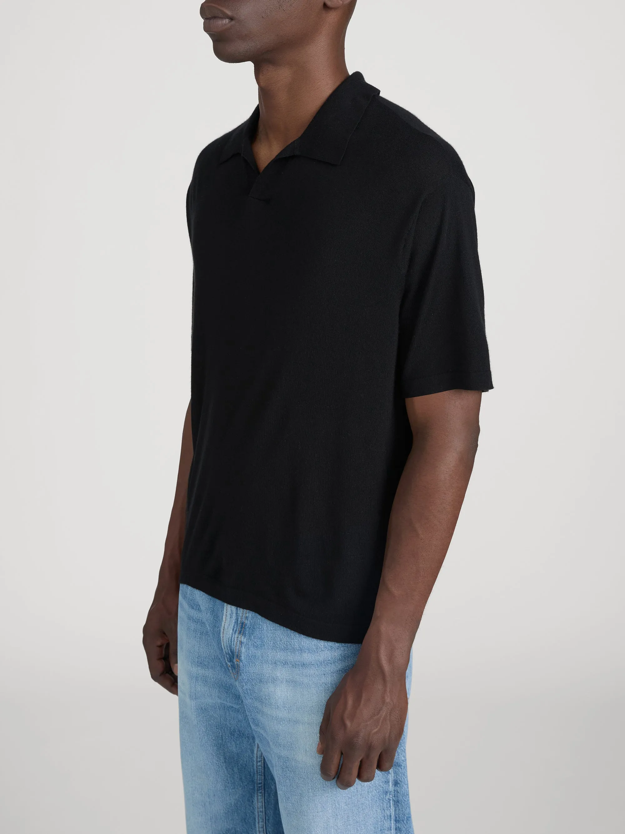 Superfine Polo Sweater -- Black sold by Frame Denim product image thumbnail 4