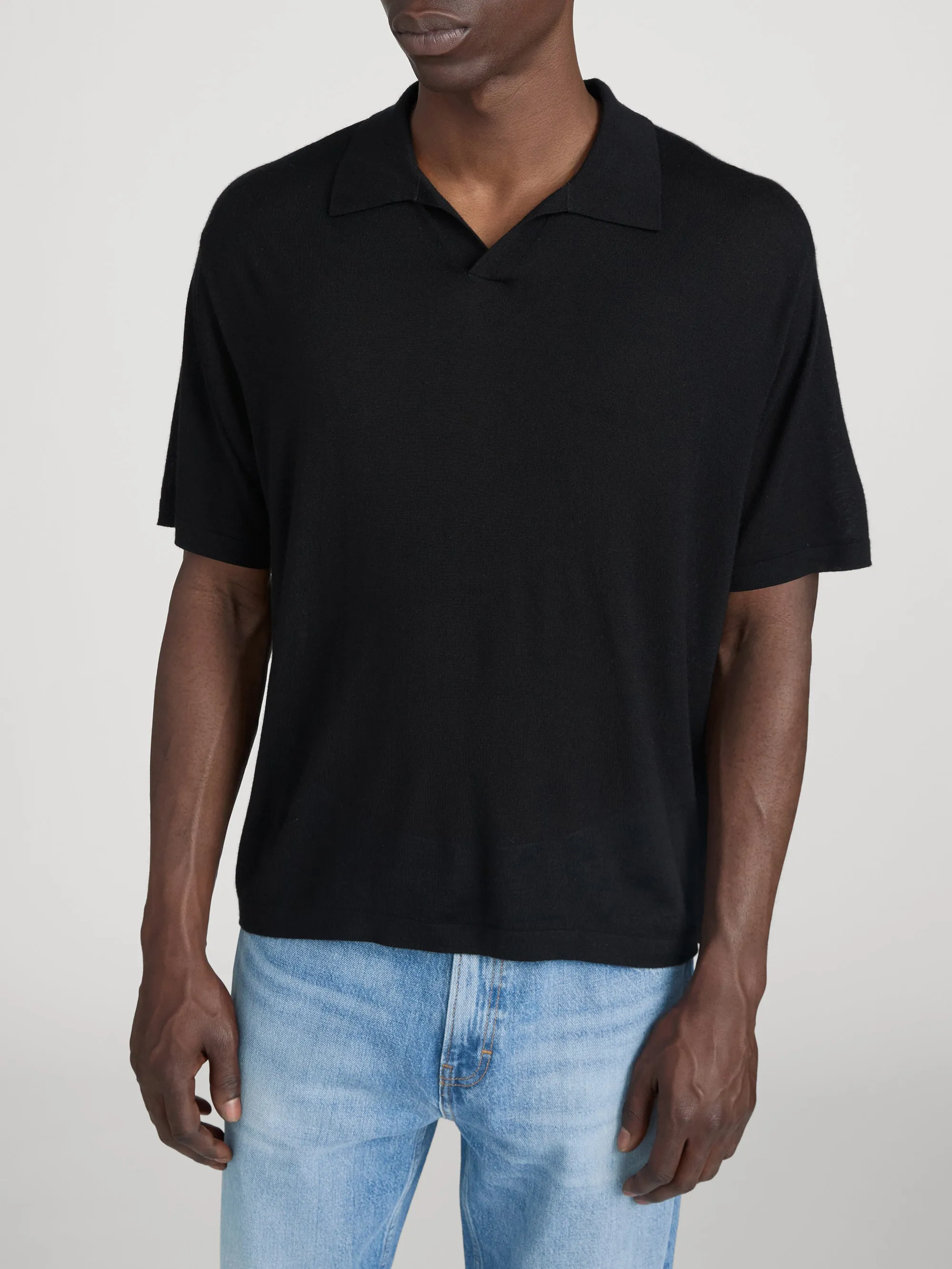 Superfine Polo Sweater -- Black sold by Frame Denim product image thumbnail 3