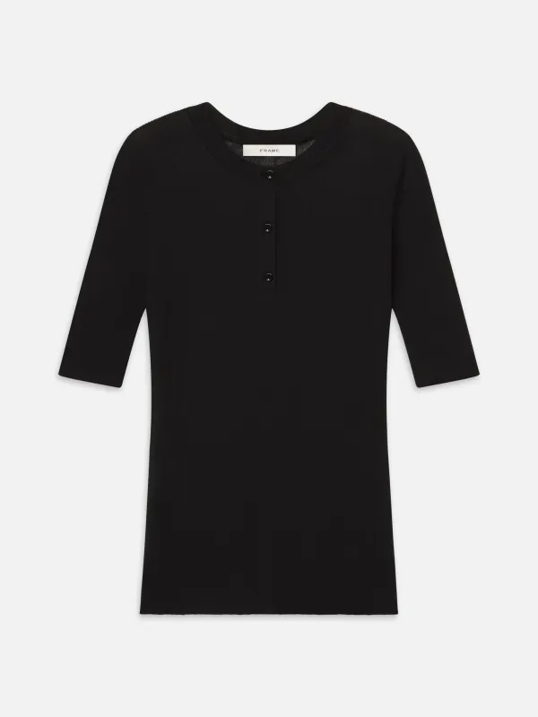 Teh Henley Rib Tee made by Frame Denim