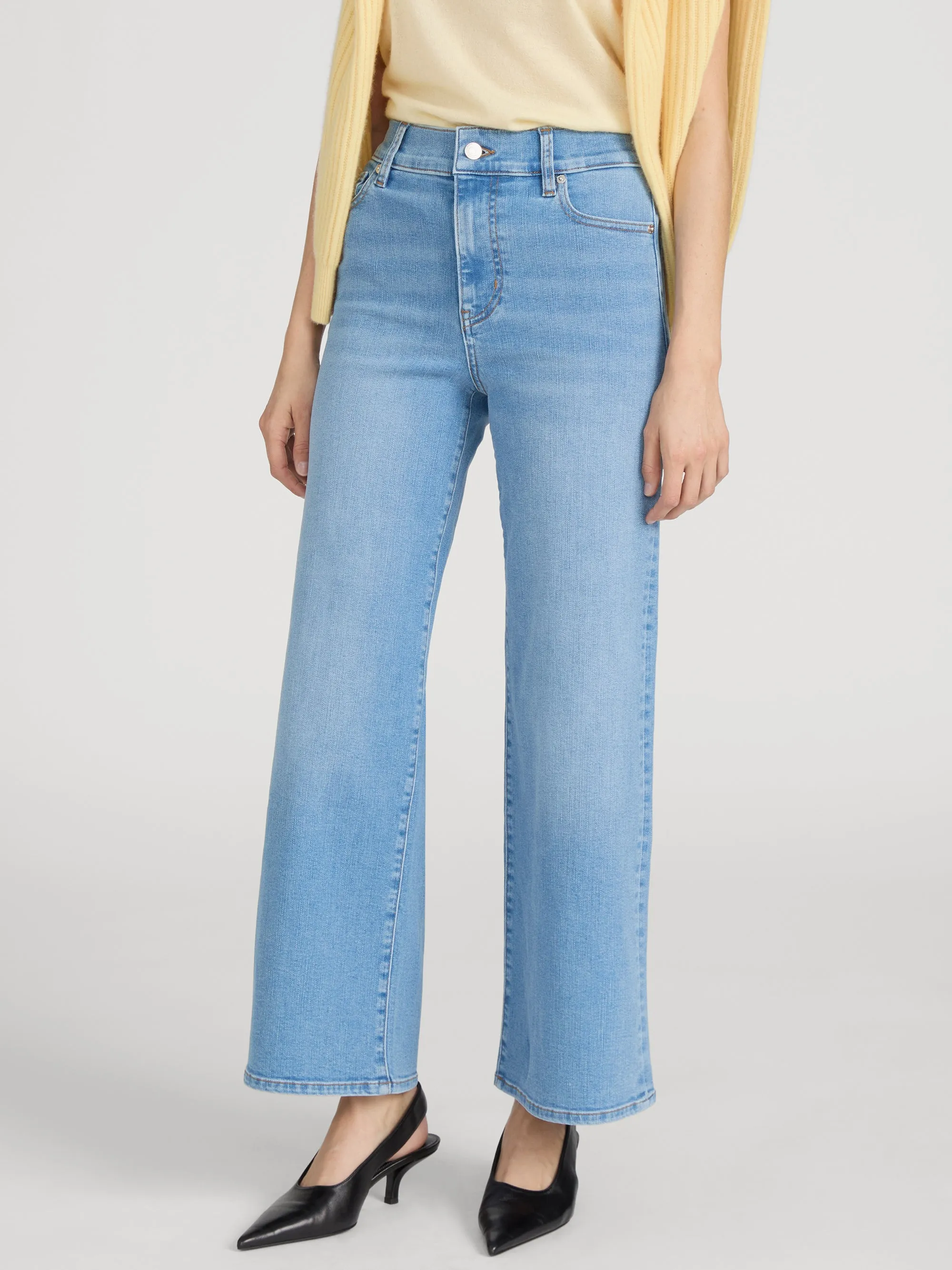 Le Pixie Slim Palazzo -- Honeymoon sold by Frame Denim product image thumbnail 4