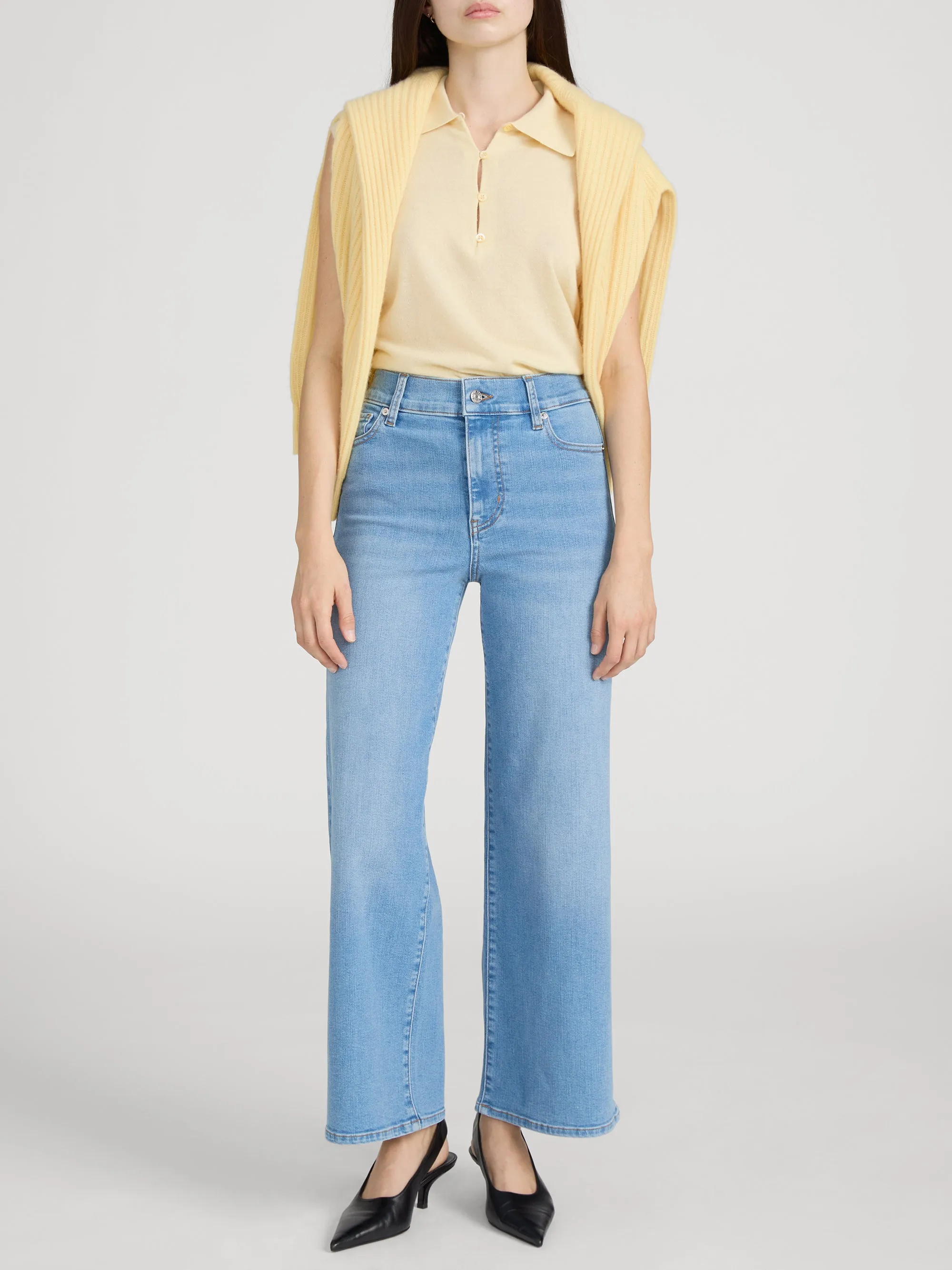 Le Pixie Slim Palazzo -- Honeymoon sold by Frame Denim product image thumbnail 3