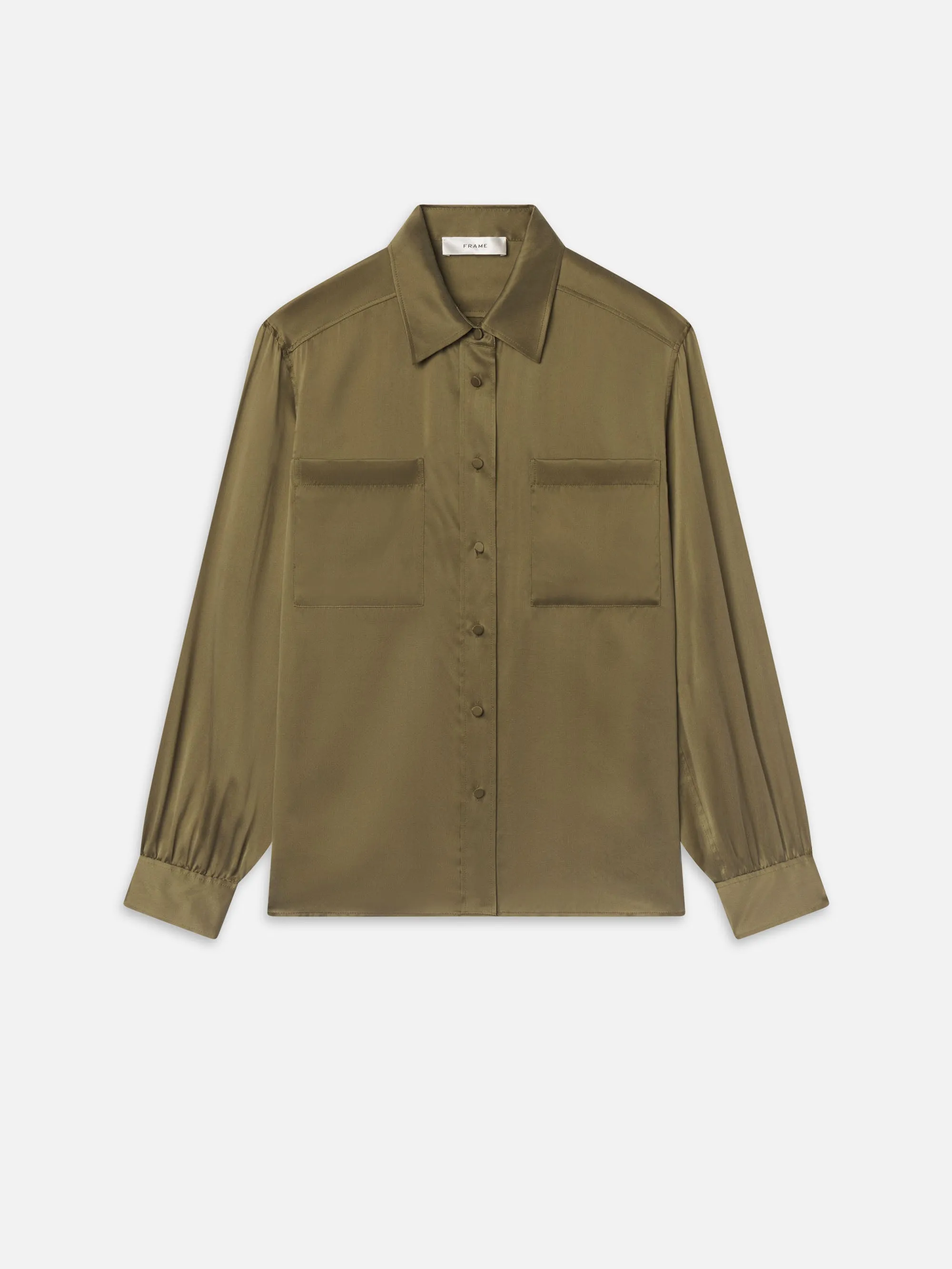 The Modern Utility Shirt -- Military Green sold by Frame Denim