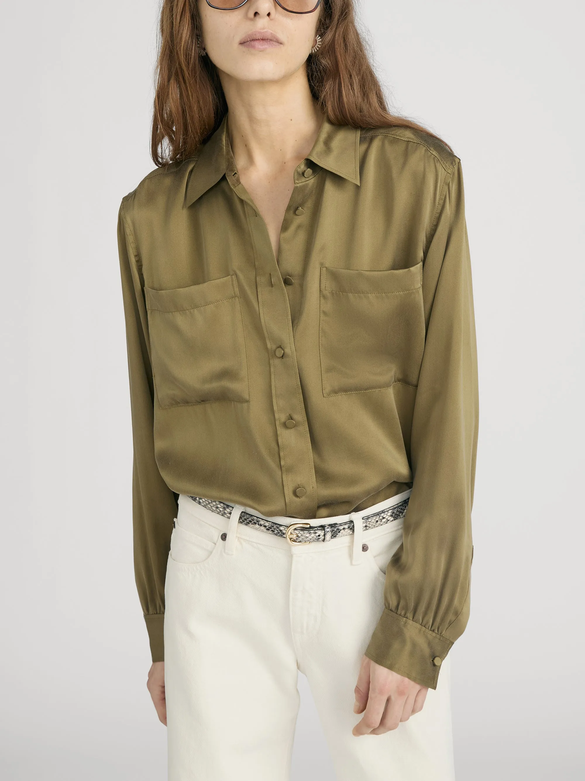 The Modern Utility Shirt -- Military Green sold by Frame Denim product image thumbnail 3