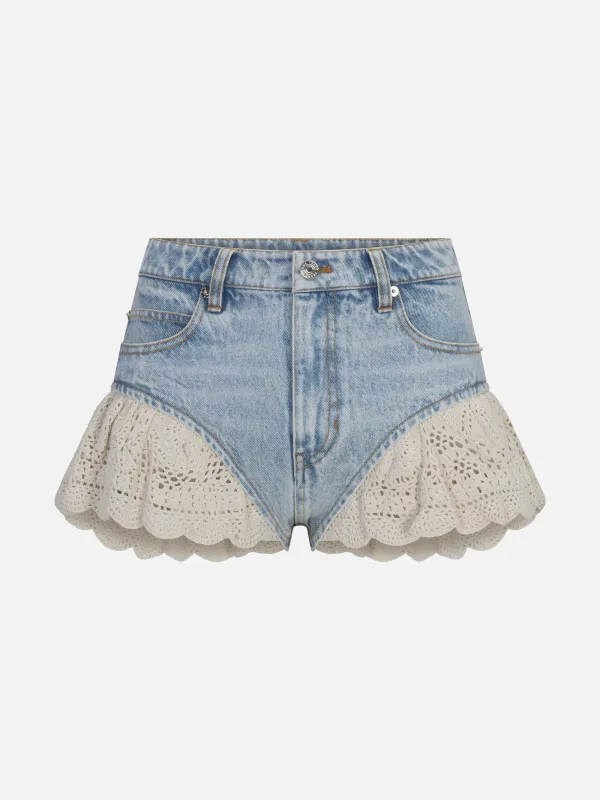 The Crochet Ruffle Short -- Outlaw made by Frame Denim