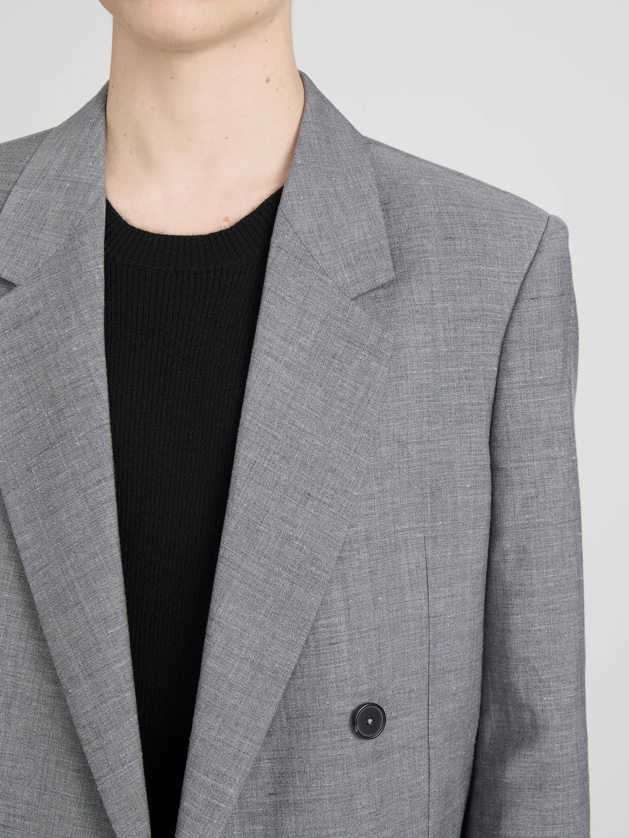 Unlined Double Breasted Blazer -- Grey Melange sold by Frame Denim product image thumbnail 5
