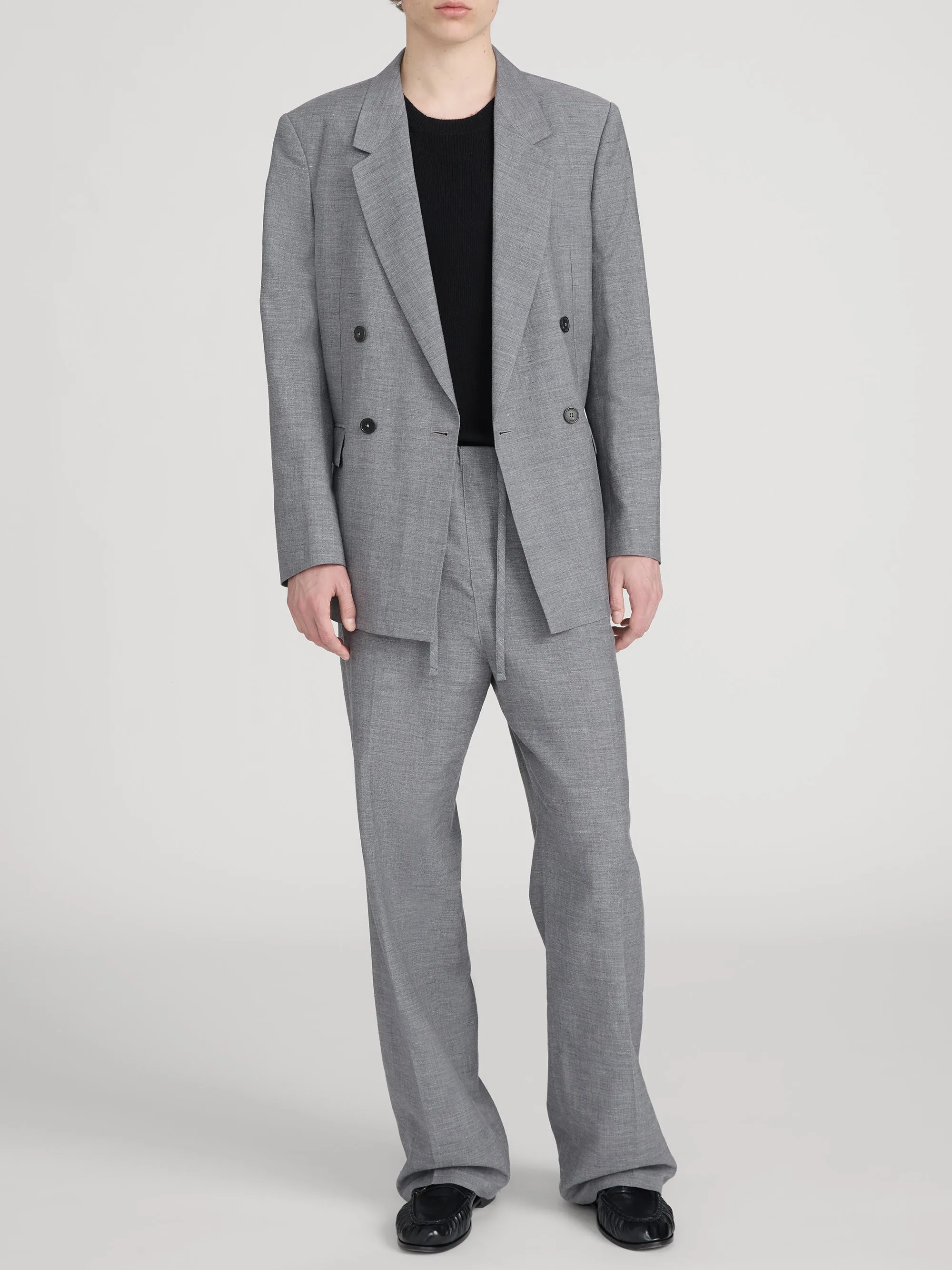 Unlined Double Breasted Blazer -- Grey Melange sold by Frame Denim product image thumbnail 2