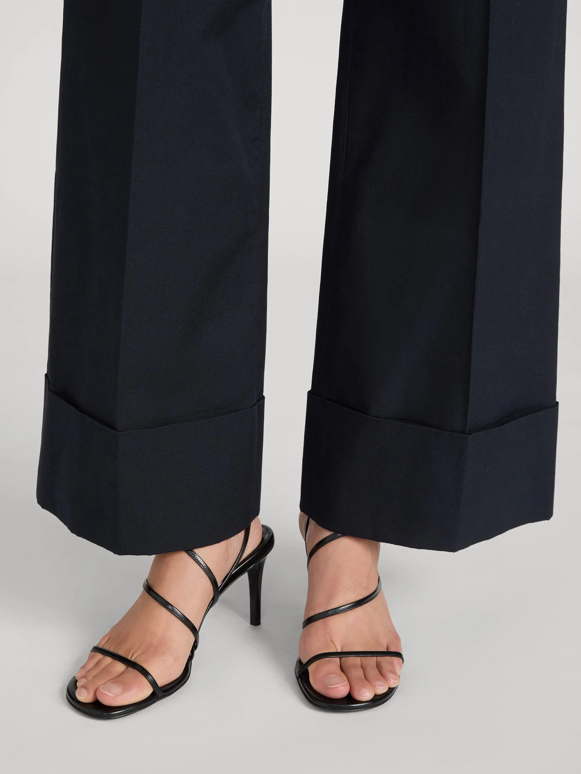 The Cuffed Slim Palazzo Trouser -- Navy sold by Frame Denim product image thumbnail 5