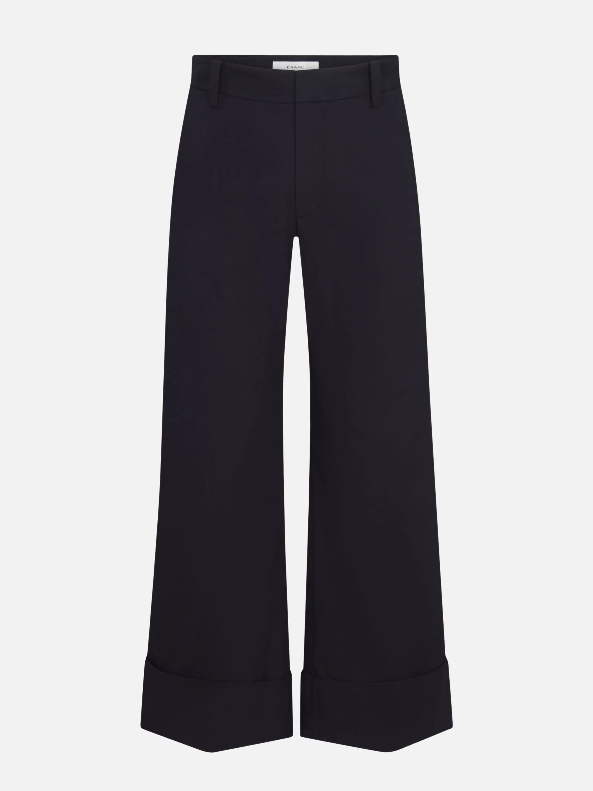 The Cuffed Slim Palazzo Trouser -- Navy sold by Frame Denim