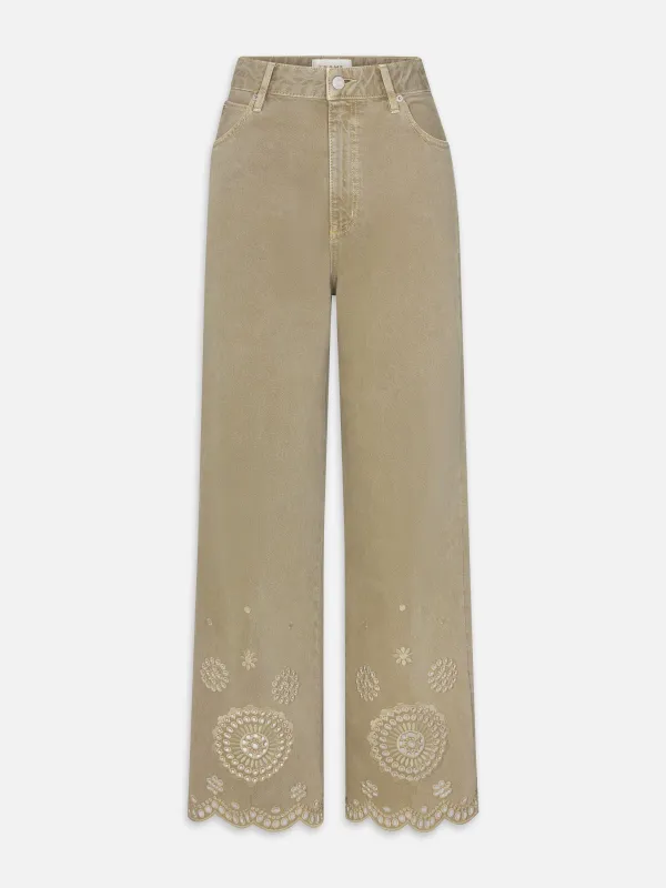 The Eyelet Flare -- Thyme made by Frame Denim