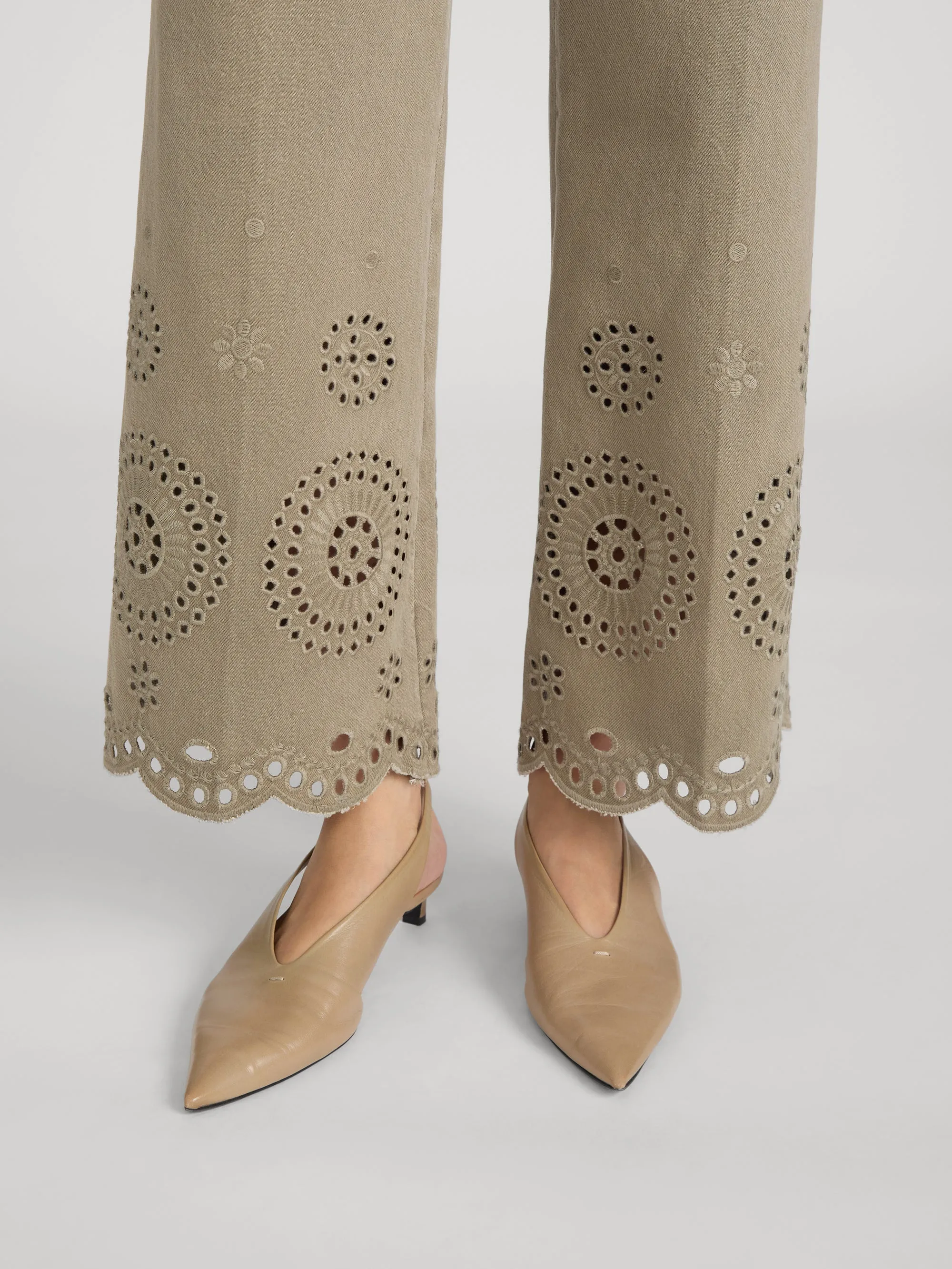 The Eyelet Flare -- Thyme sold by Frame Denim product image thumbnail 5