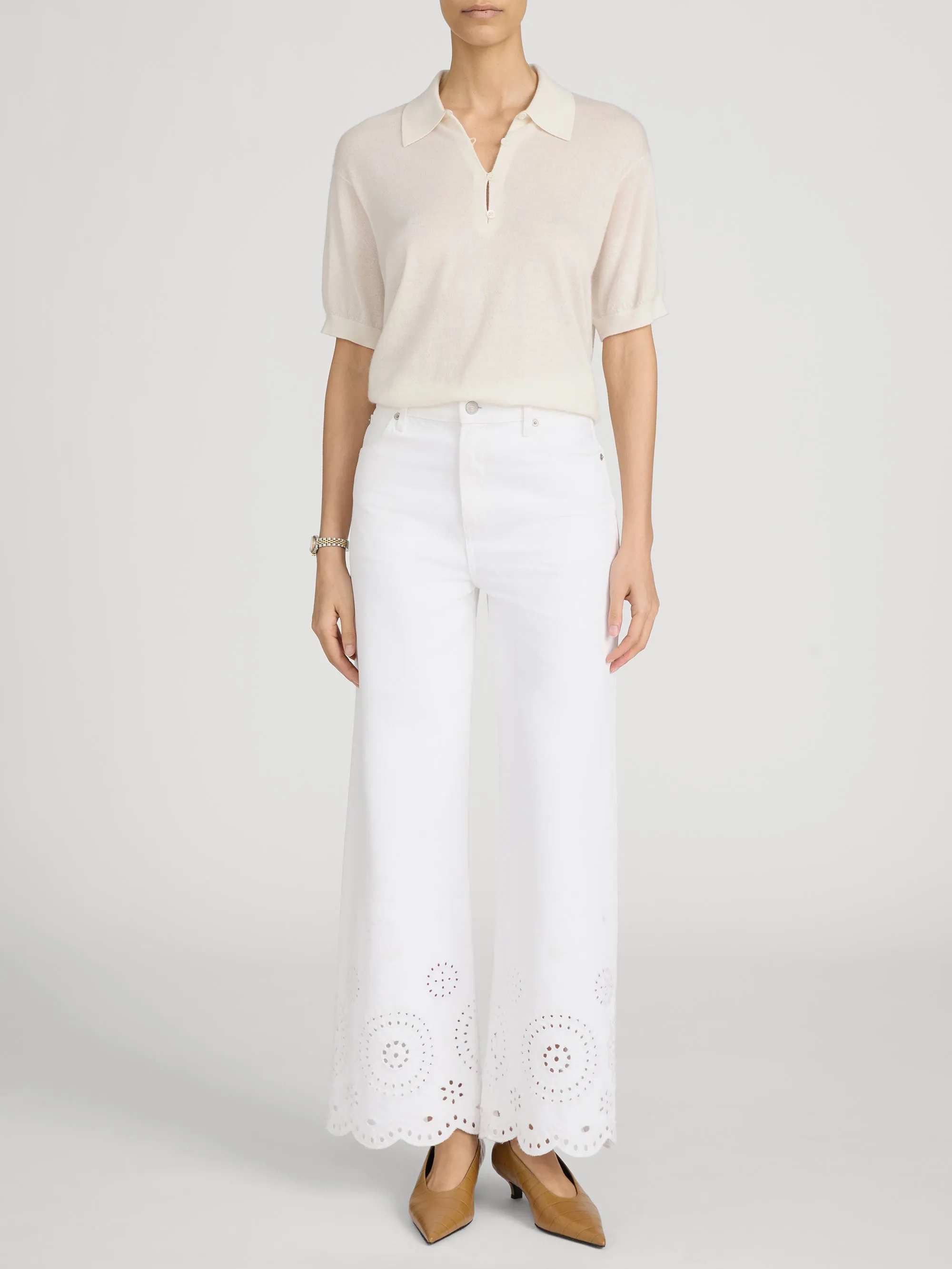 The Eyelet Flare -- White sold by Frame Denim product image thumbnail 2