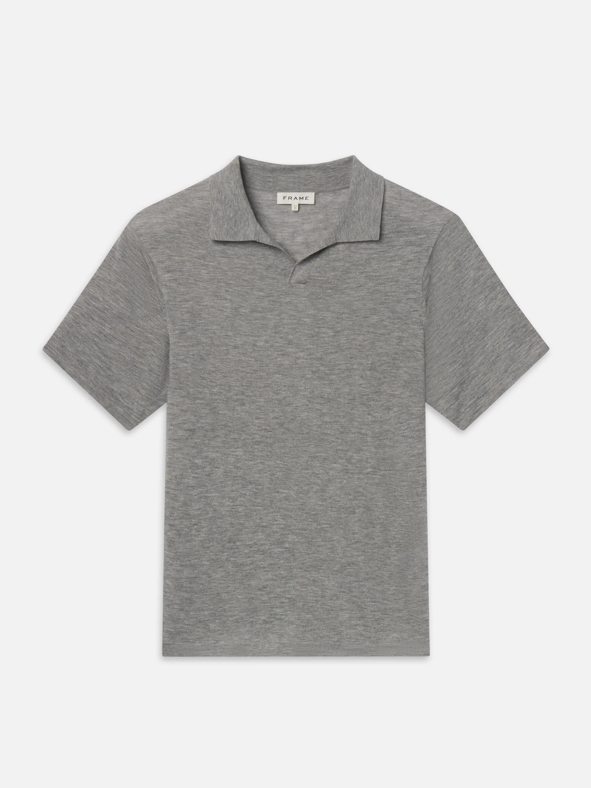 Superfine Polo Sweater -- Light Grey Melange sold by Frame Denim