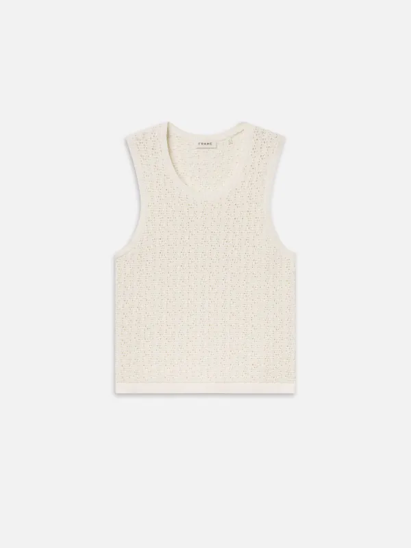 Open Stitch Tank -- Off White made by Frame Denim