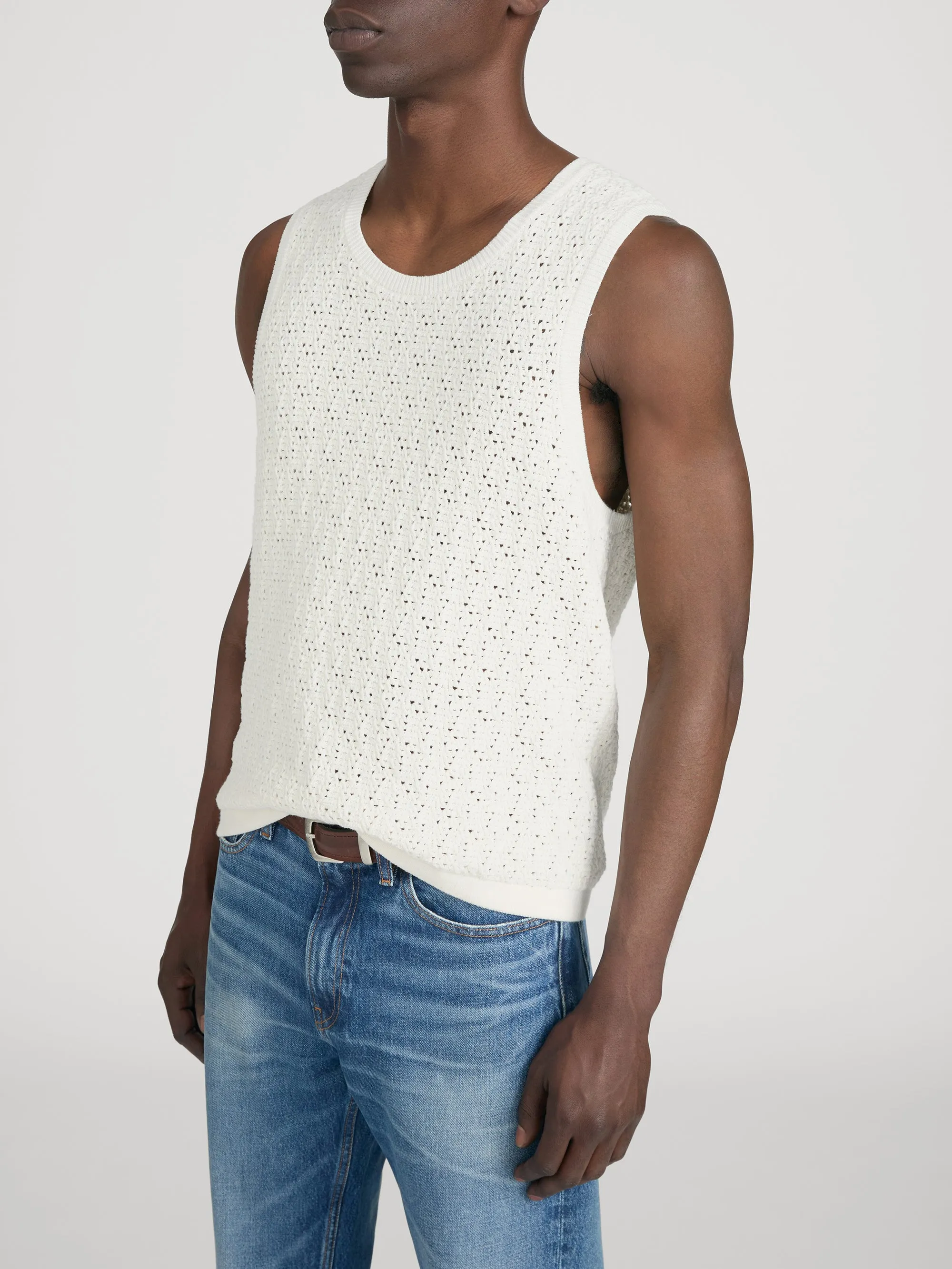 Open Stitch Tank -- Off White sold by Frame Denim product image thumbnail 4