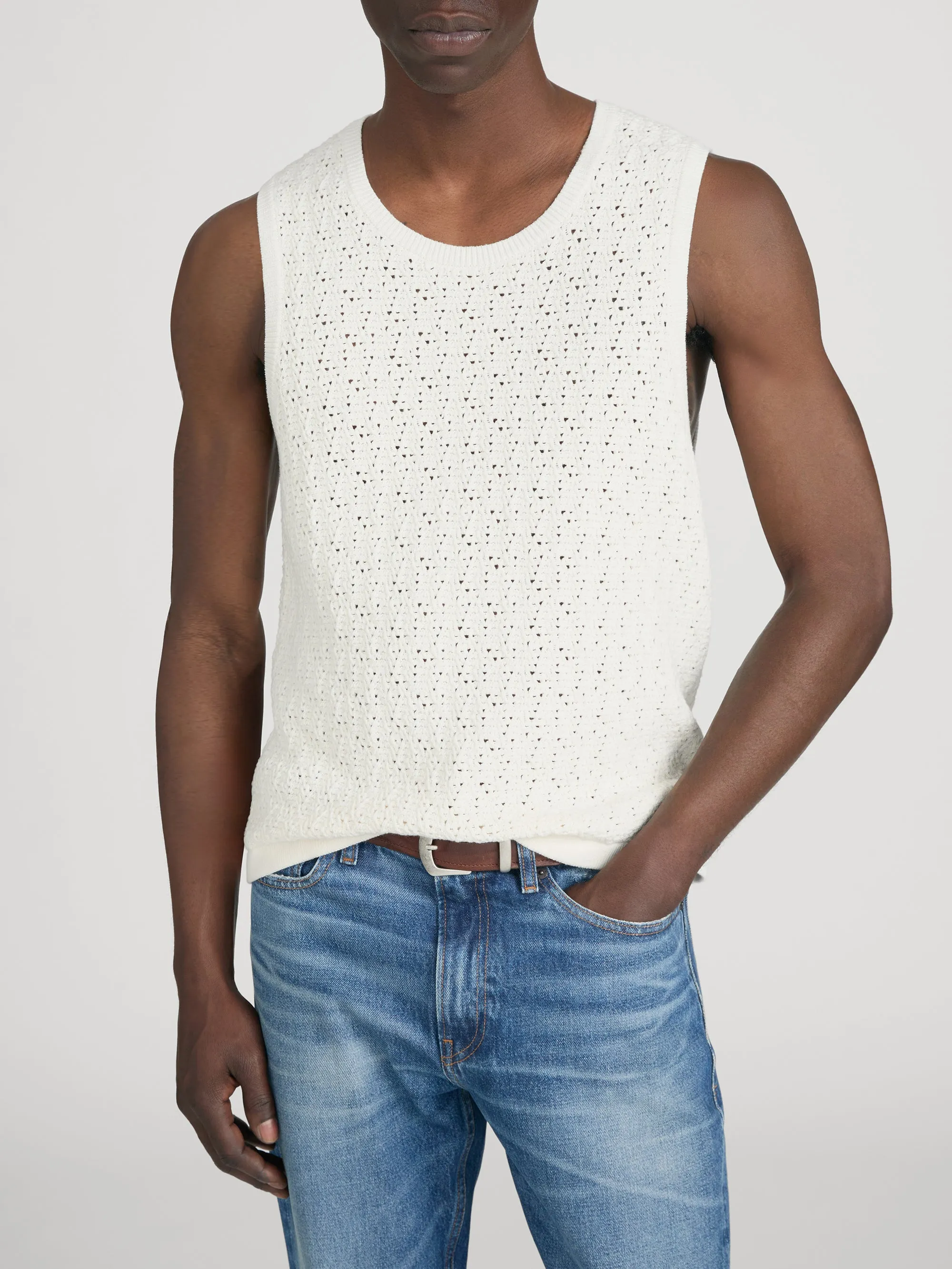 Open Stitch Tank -- Off White sold by Frame Denim product image thumbnail 3