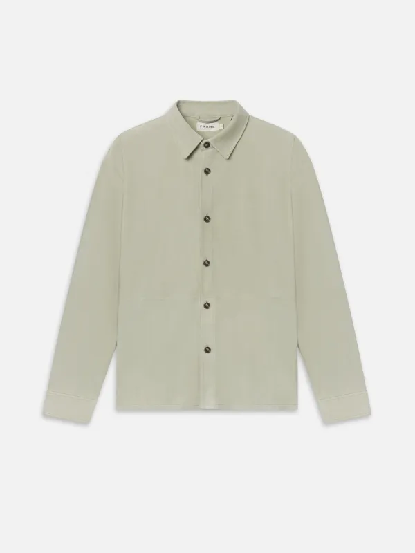 Suede Shirt -- Moss Green made by Frame Denim