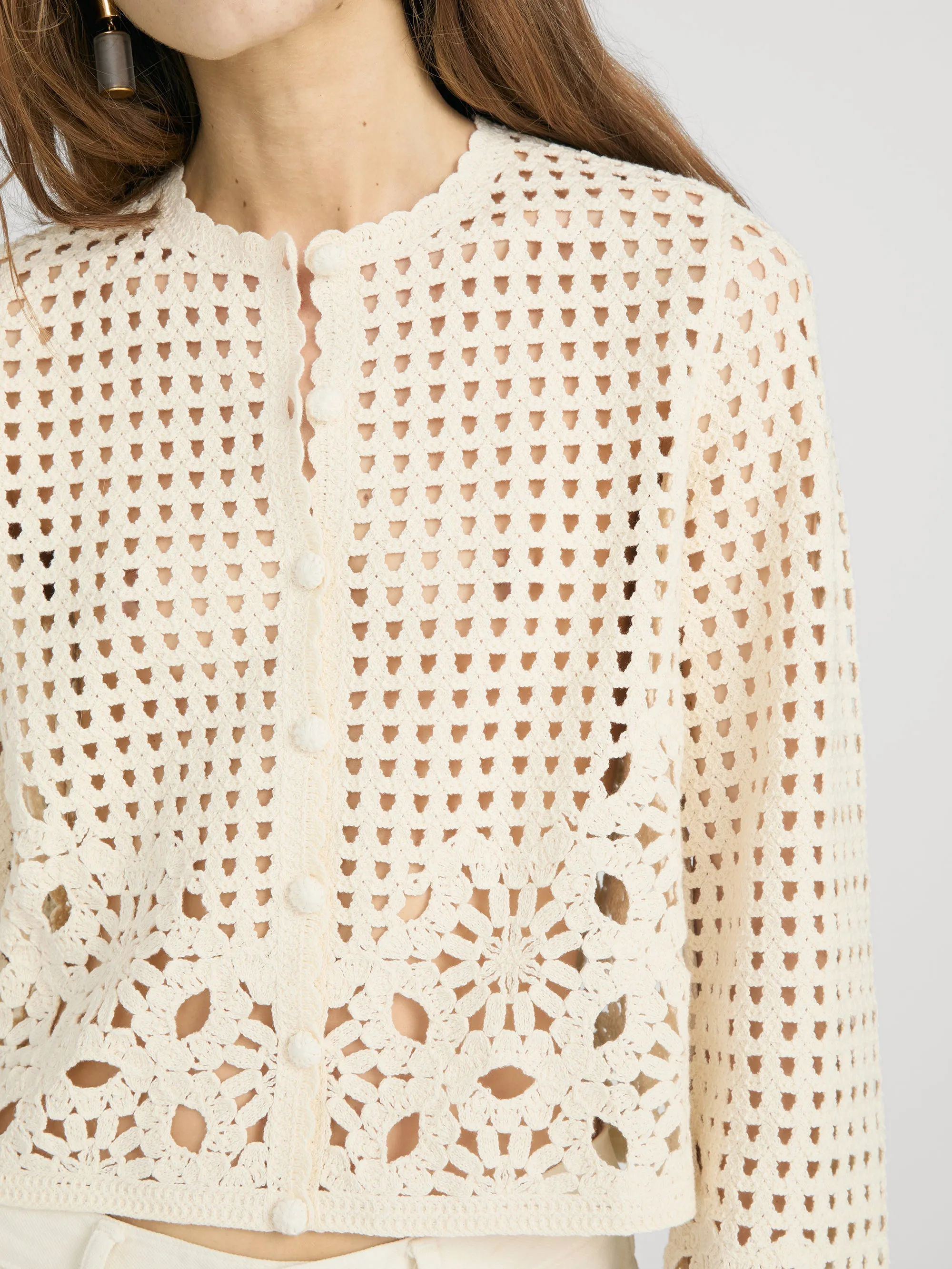 The Postcard Cardi -- Cream sold by Frame Denim product image thumbnail 5