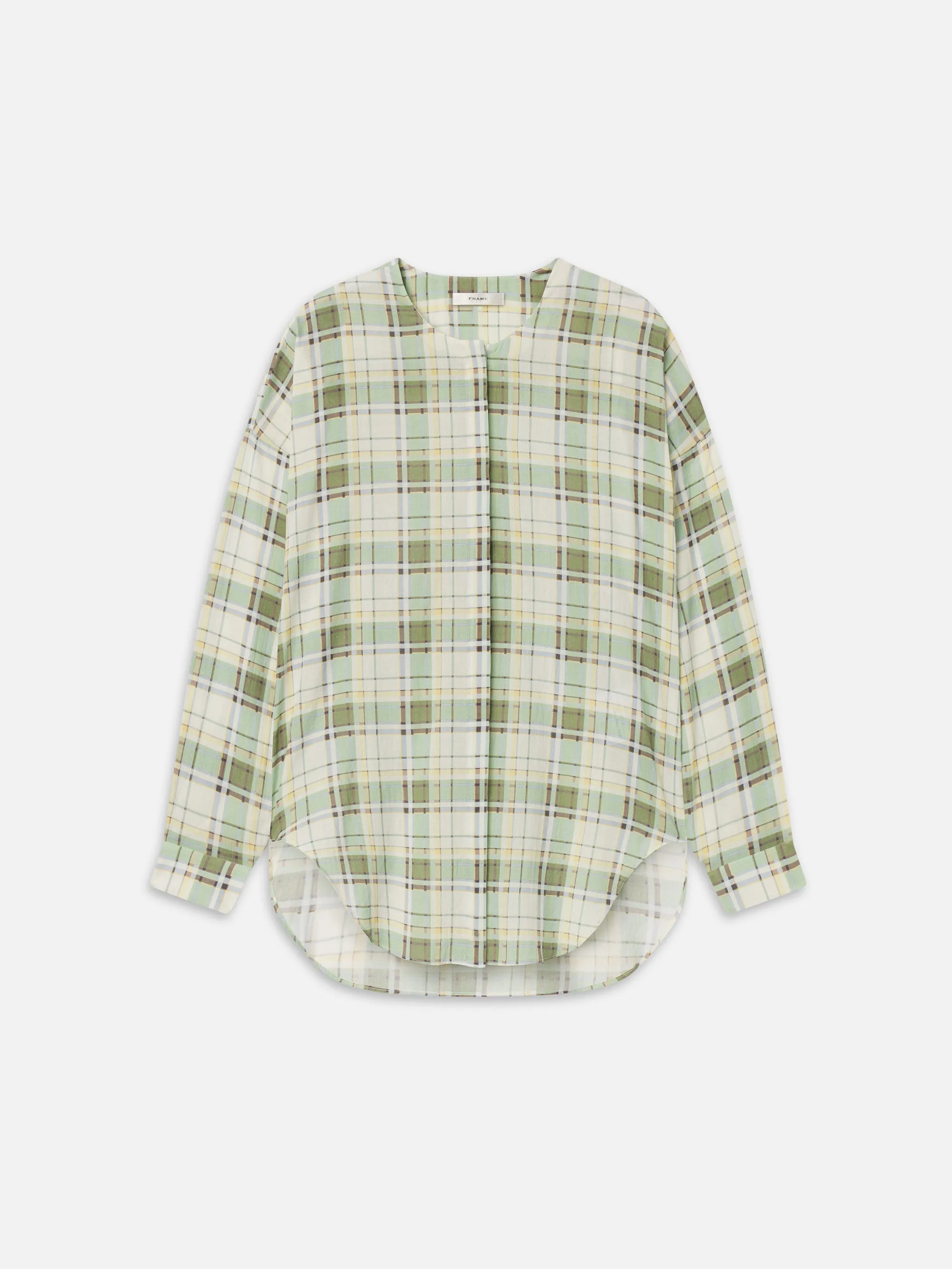 The Gallery Shirt -- Jade Green Plaid sold by Frame Denim