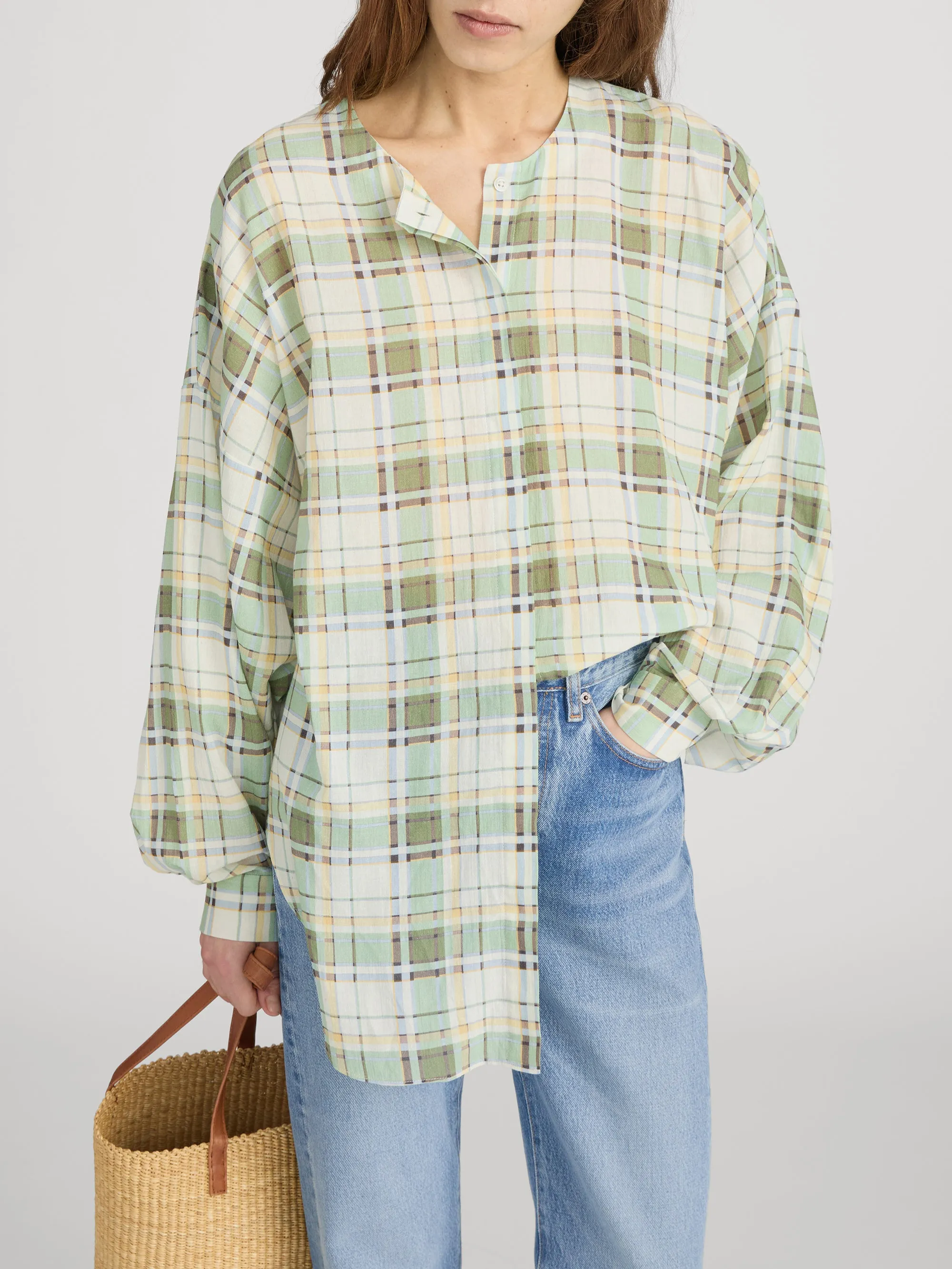 The Gallery Shirt -- Jade Green Plaid sold by Frame Denim product image thumbnail 3