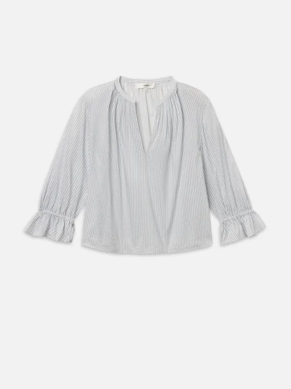 The Poet Blouse -- Ocean Blue Multi made by Frame Denim
