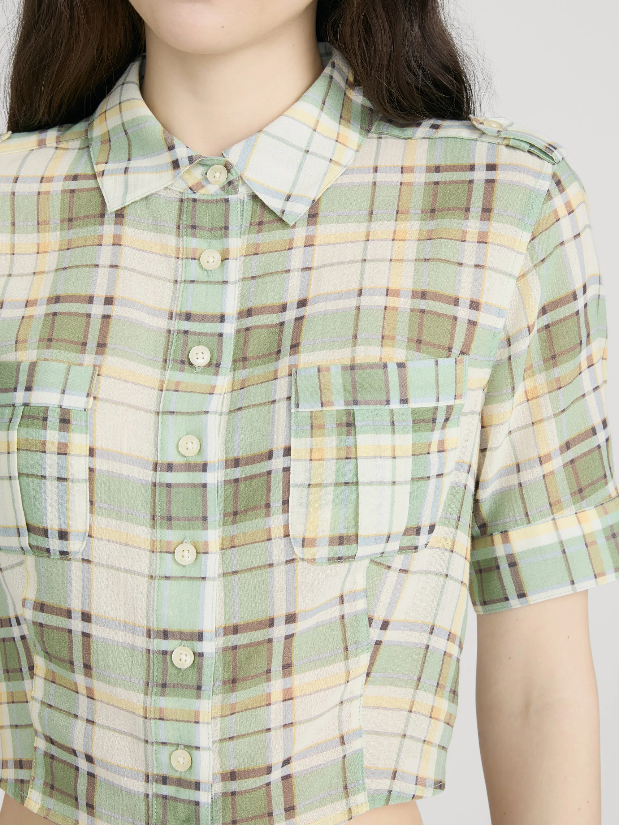 The Utility Shirt -- Jade Green Plaid sold by Frame Denim product image thumbnail 5