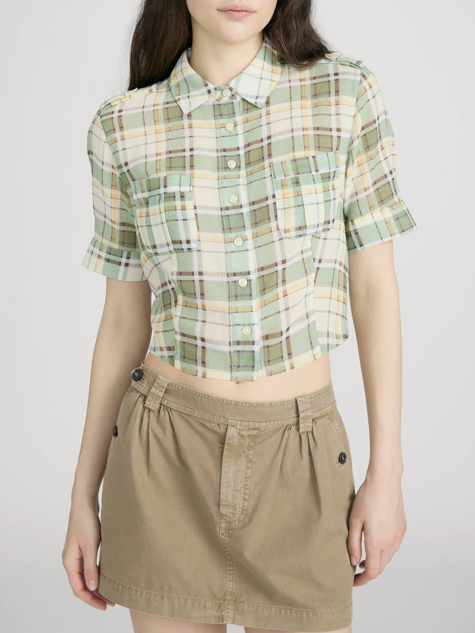 The Utility Shirt -- Jade Green Plaid sold by Frame Denim product image thumbnail 3