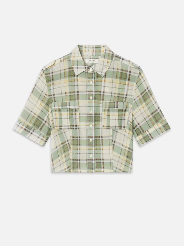 The Utility Shirt -- Jade Green Plaid made by Frame Denim