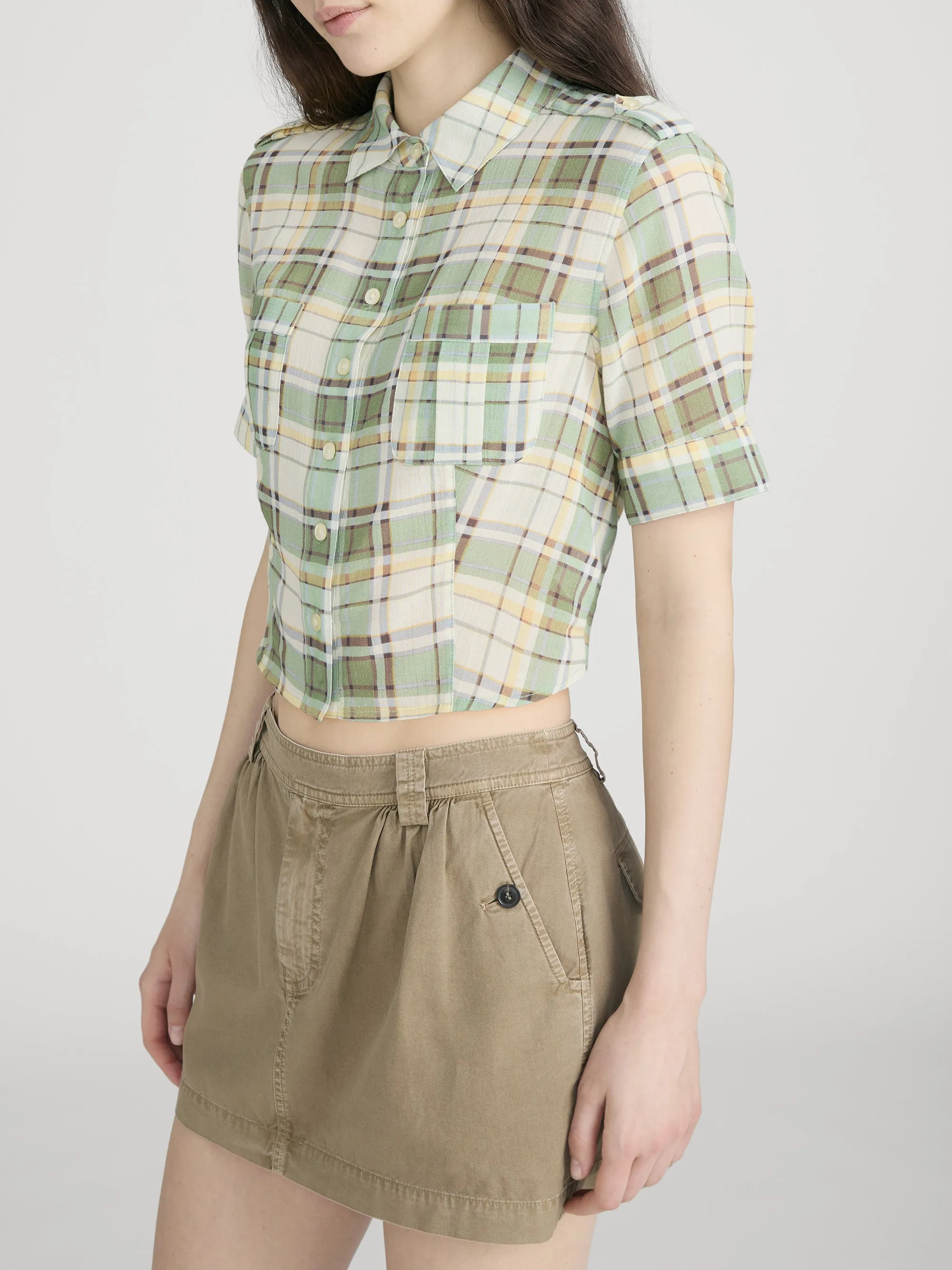 The Utility Shirt -- Jade Green Plaid sold by Frame Denim product image thumbnail 4