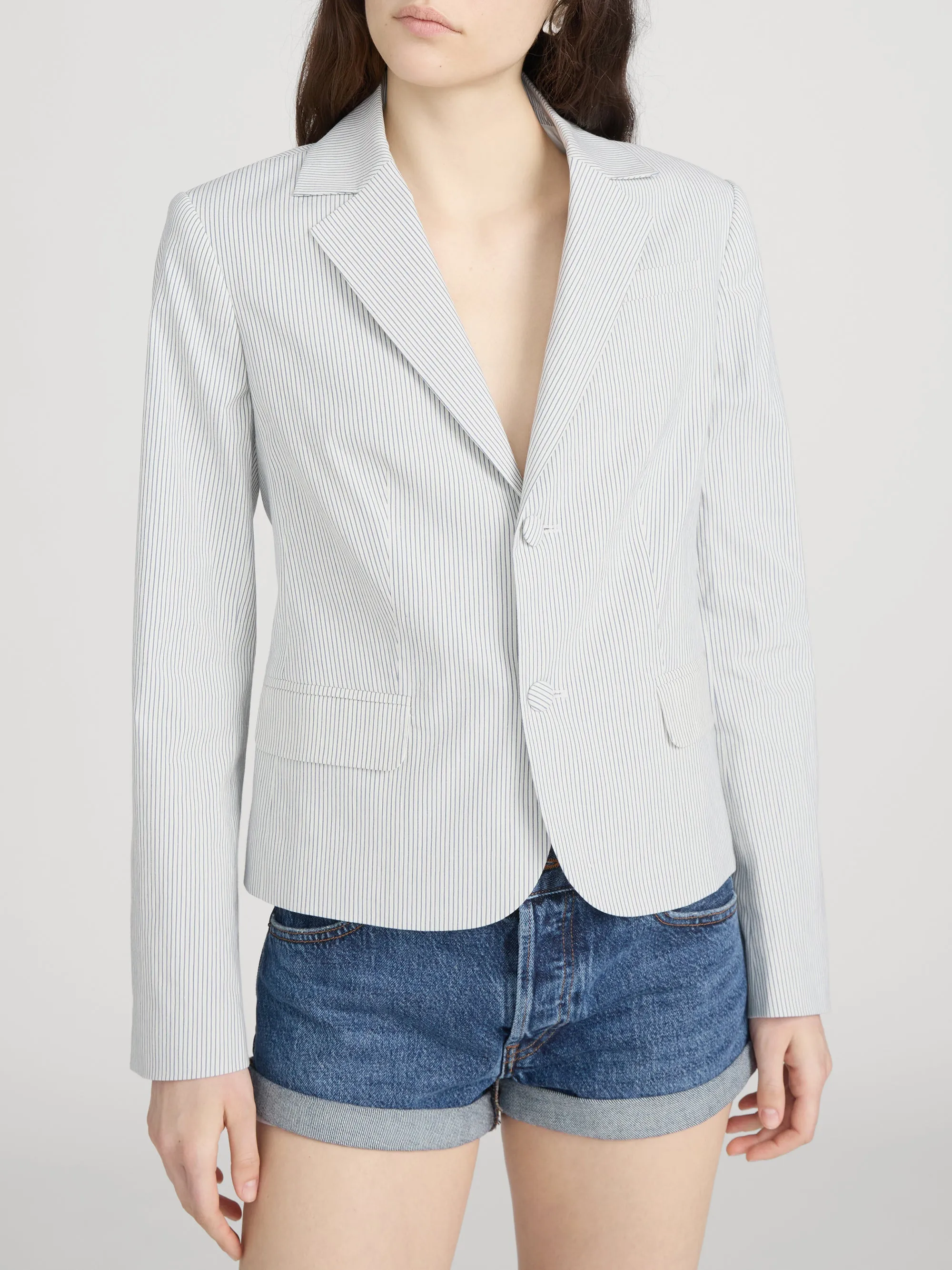 The Stripe Classic Blazer -- Navy Multi sold by Frame Denim product image thumbnail 3